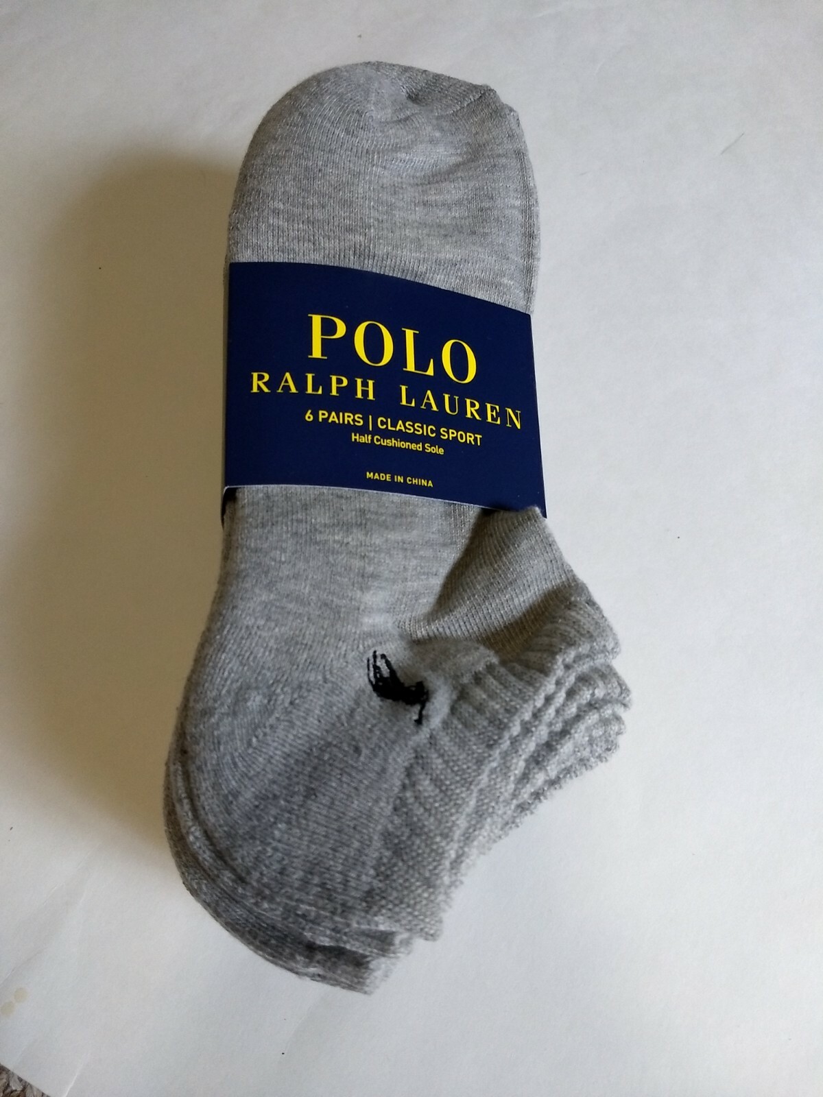 Polo Ralph Lauren 6-pair classic sport socks 6pk low cut socks White Black Navy