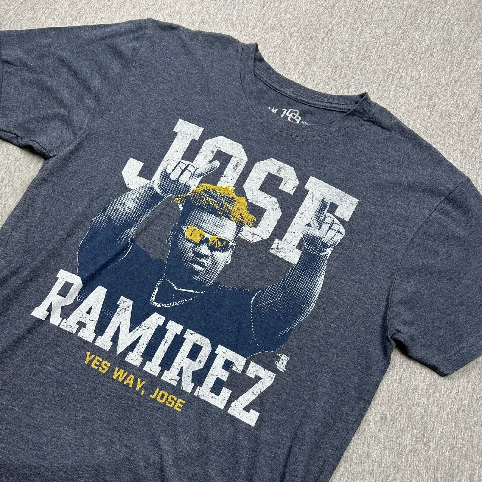 Jose Ramirez Short Sleeve Tshirt Cleveland Medium 108 Stitches Blue Graphic