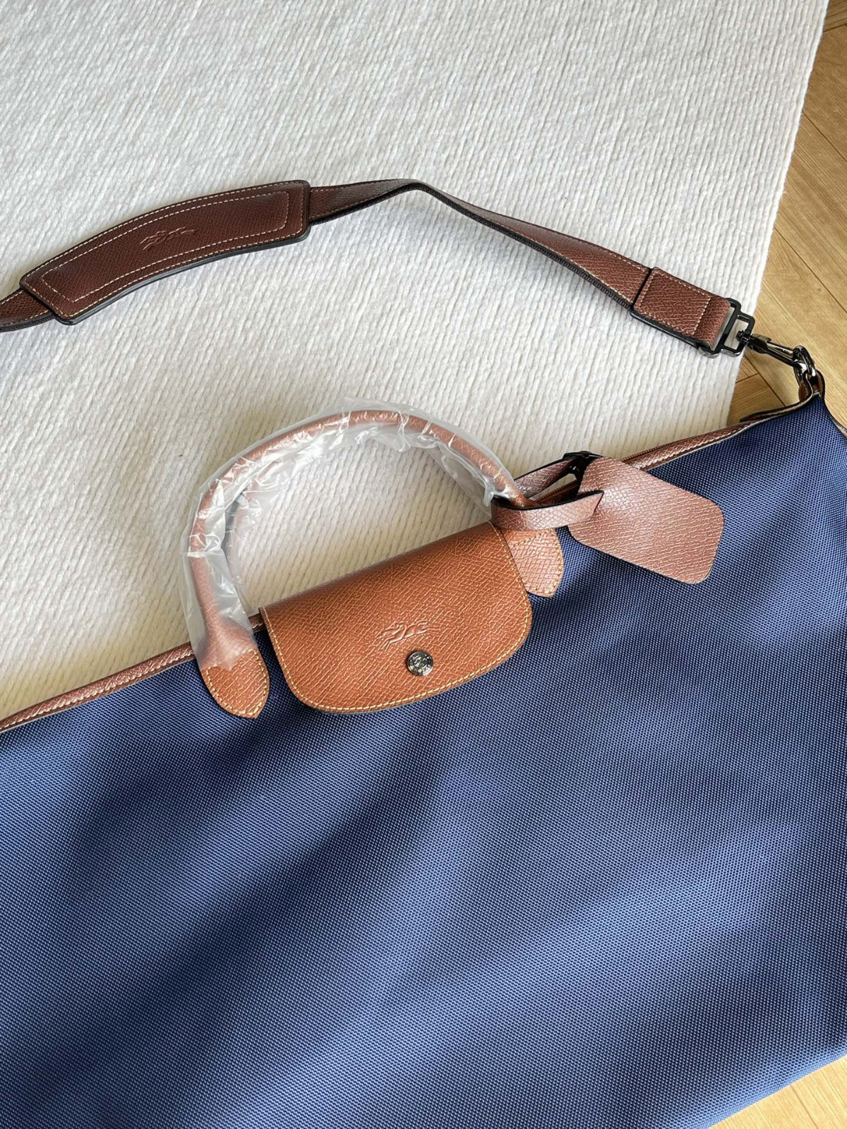 Longchamp Navy Blue Extra-Large Capacity Travel Bag Dust Bag No Box