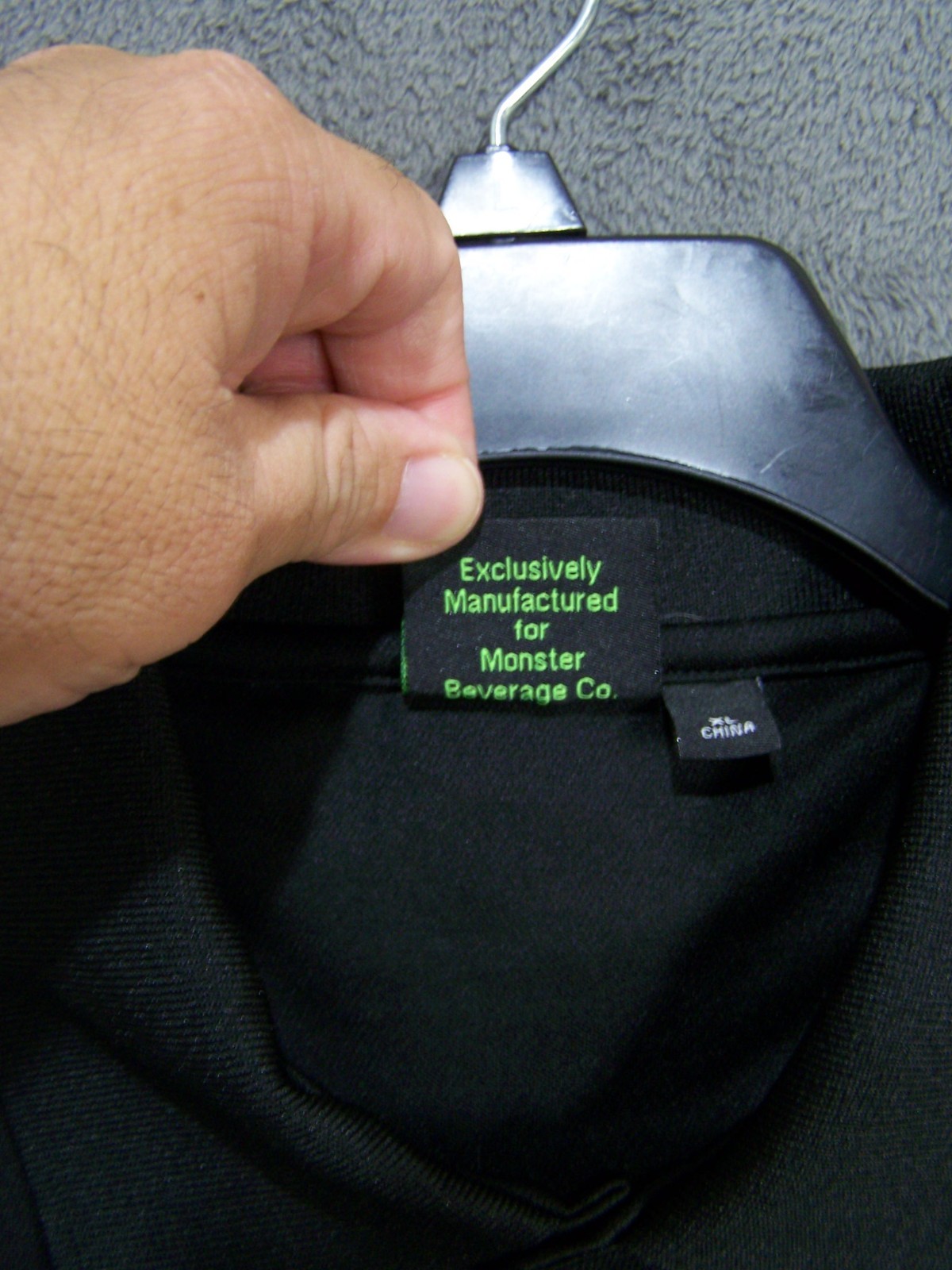 Monster Energy Polo Shirt Adult Extra Large Black Embroider MONSTER ENERGY Mens