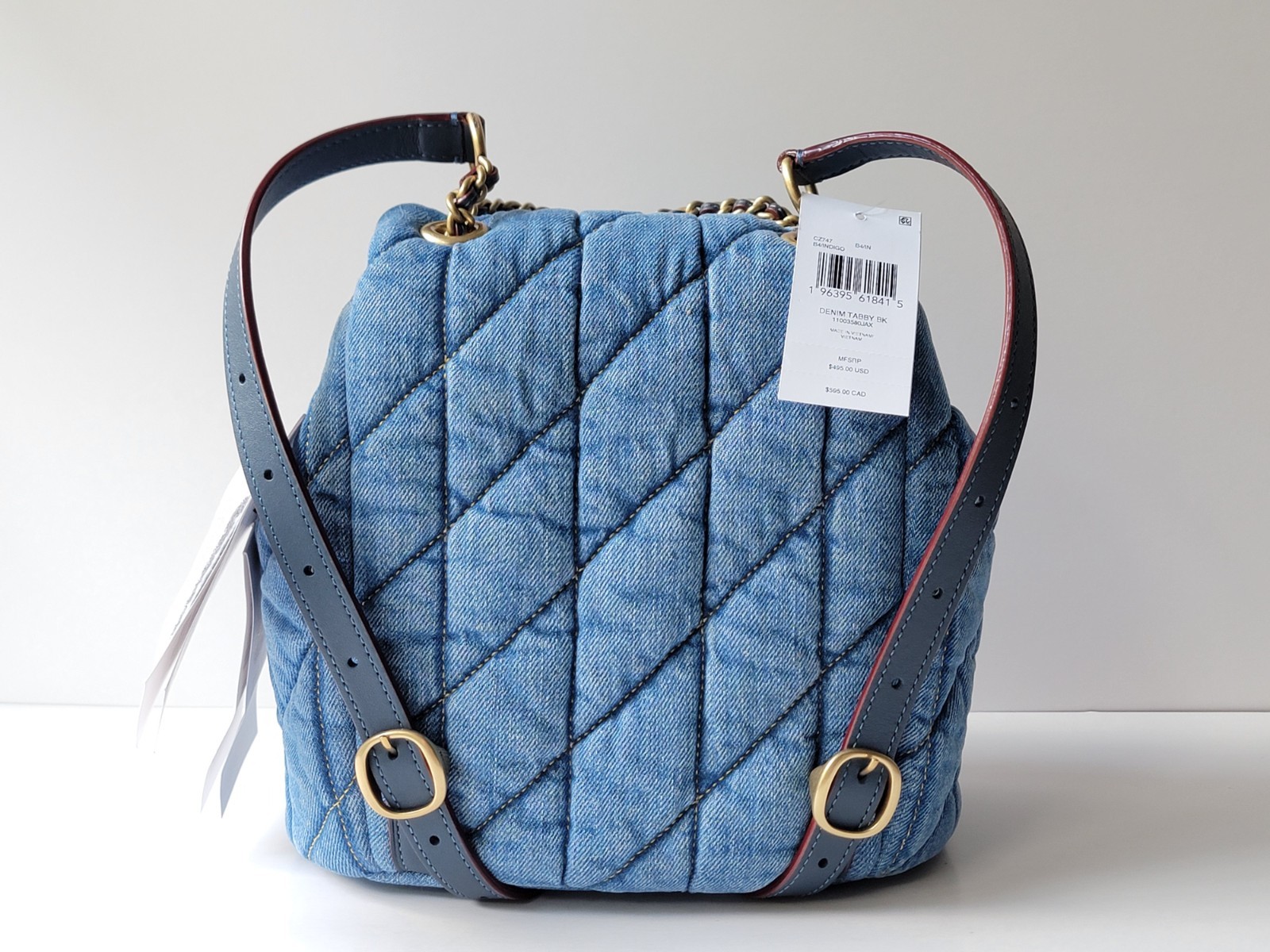 COACH NWT CZ747 Denim Tabby Backpack Quilting INDIGO Color Crossbody Handbag