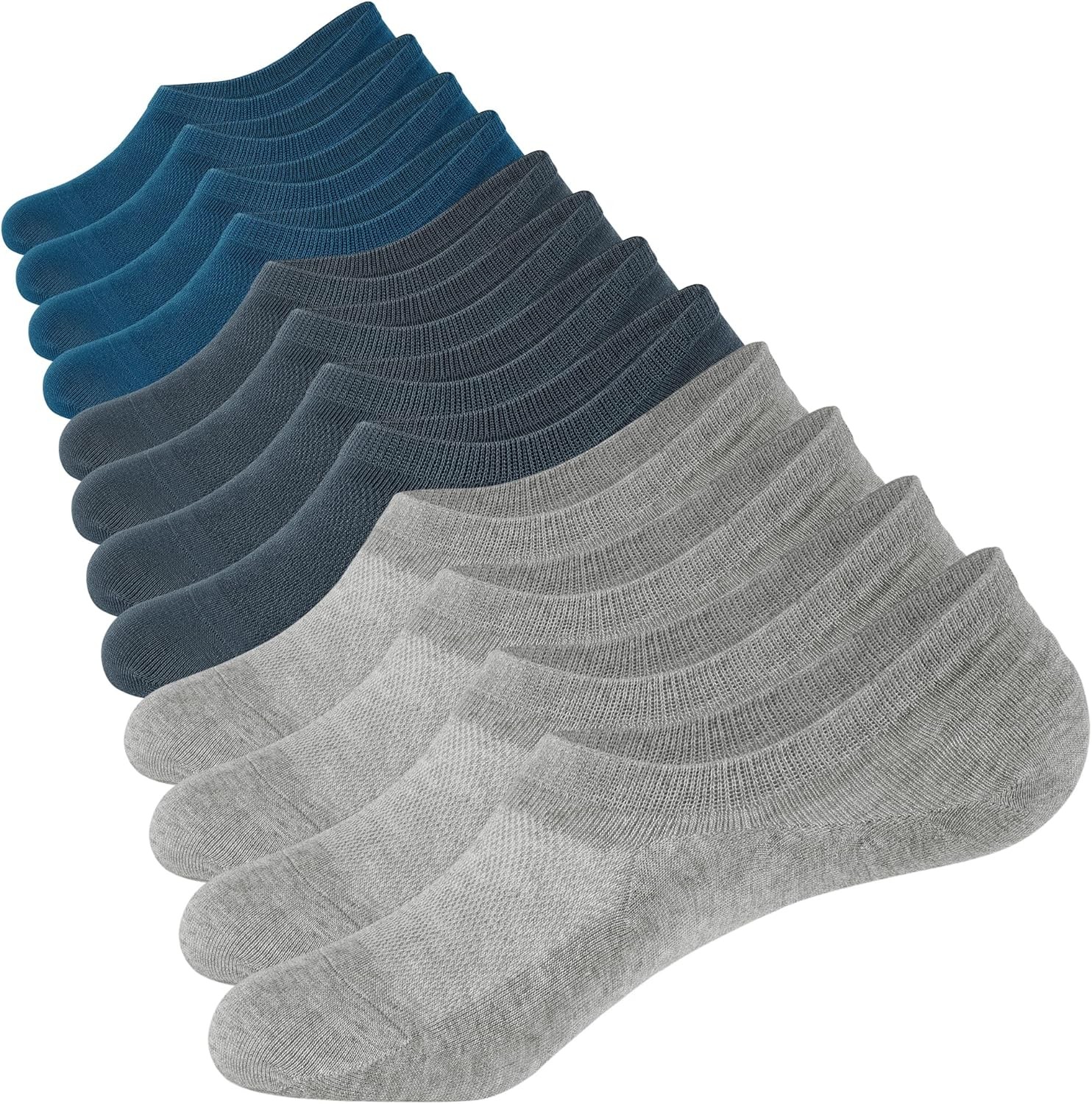 Mens No Show Socks Cotton Thin High Elasticity Low Cut Ankle Socks 6 Pairs