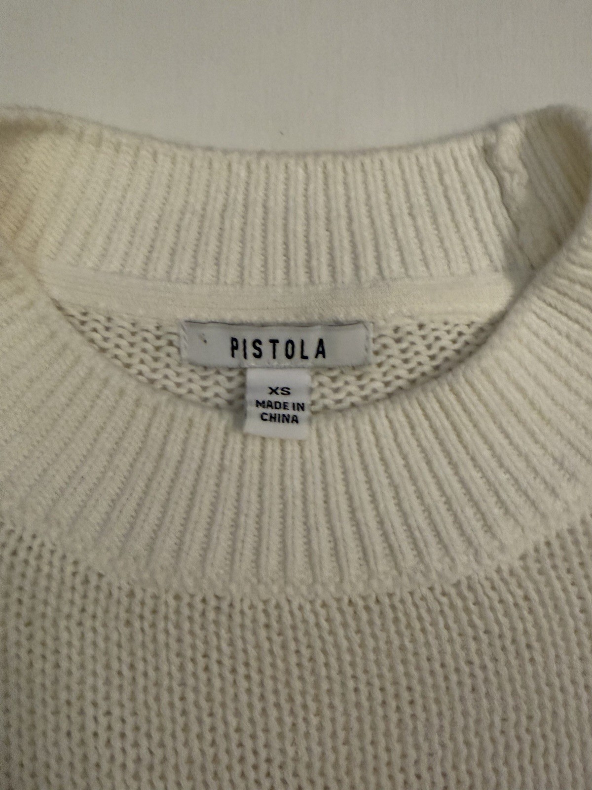 Pistola Striped Knit Crewneck Pullover Sweater White Multicolor XS, runs large
