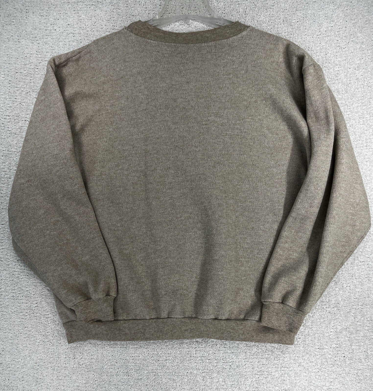 Sun Triangle Sweatshirt Mens L Catalina Island Ribbed Tan Beige Made in USA VTG
