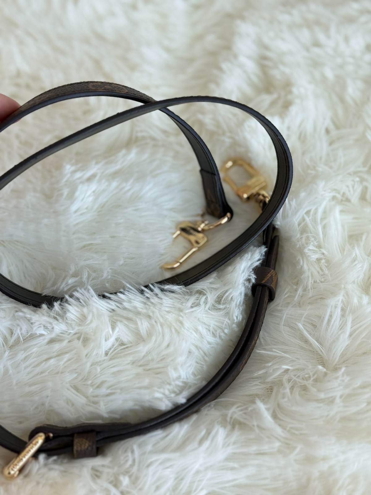 Monogram Adjustable Shoulder Strap Brown Gold Hardware 80–100cm