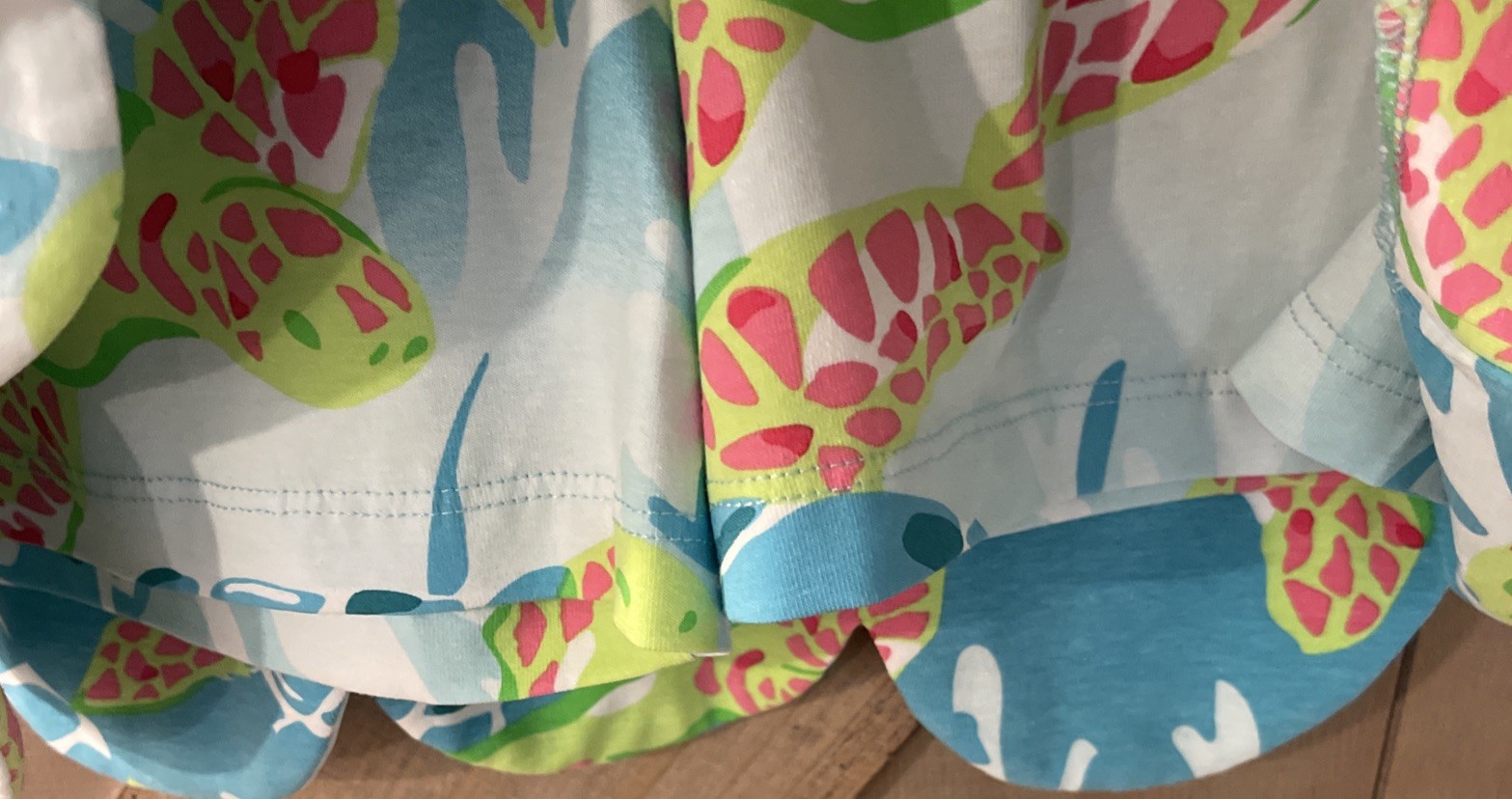 Ana Clare Large Casual Pull On Skort Skirt Turtles Scallop Hem Pockets XL NWT💚