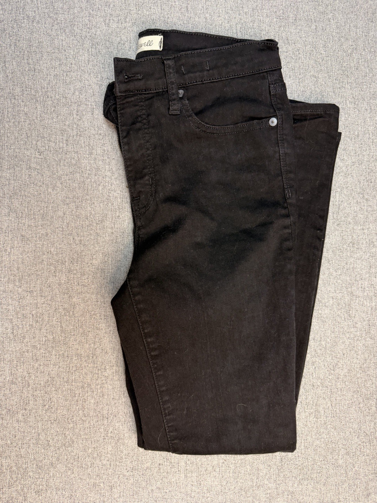Madewell Womens Size 26 Roadtripper Jeans Black Five Pocket Mid Rise Skinny Leg