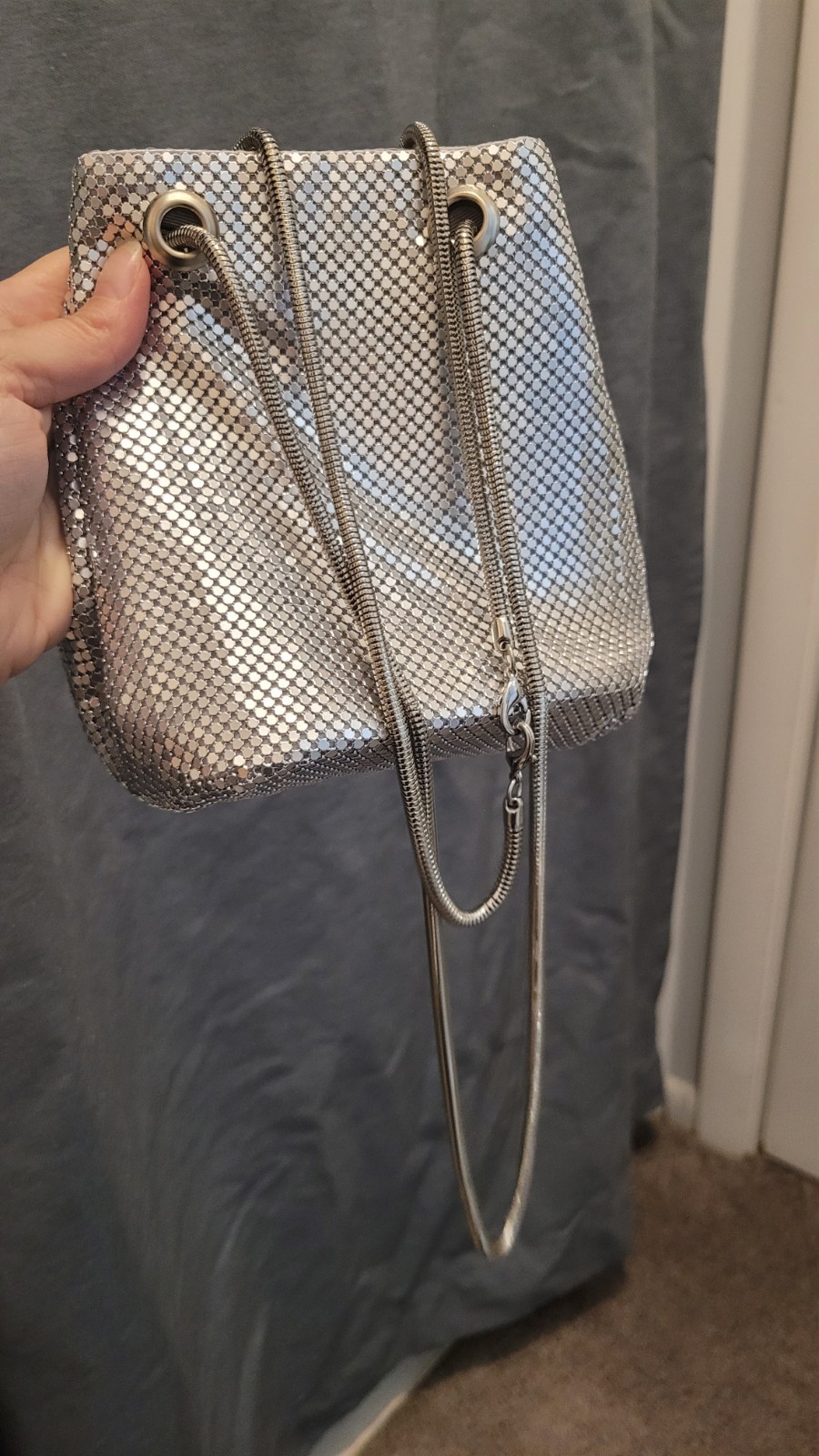 Aluminum Metal A small women’s formal handbag for a party or wedding celebration