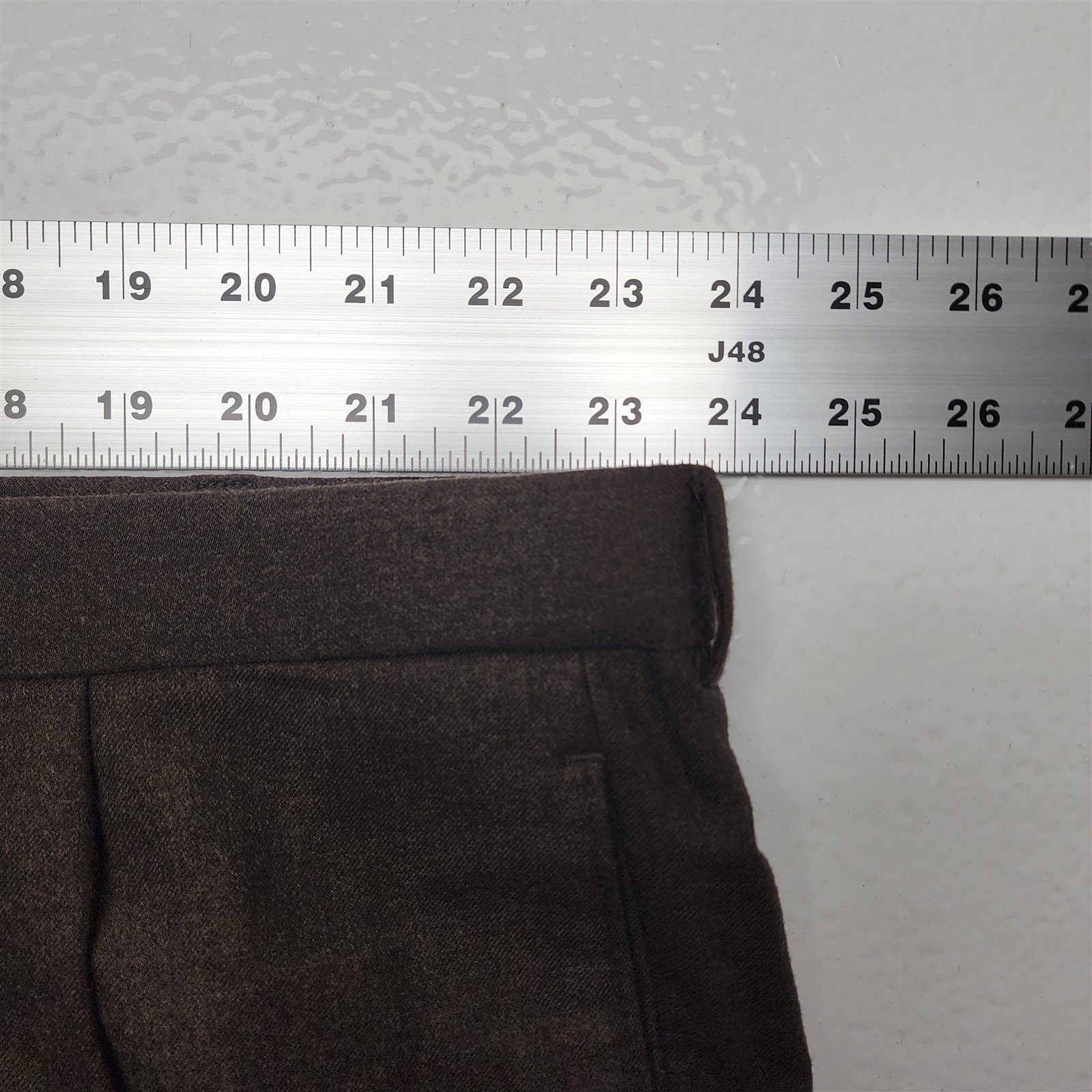 Vtg Hart Schaffner Marx 48×30 Brown Wool Flannel Old Money High Waist Trousers