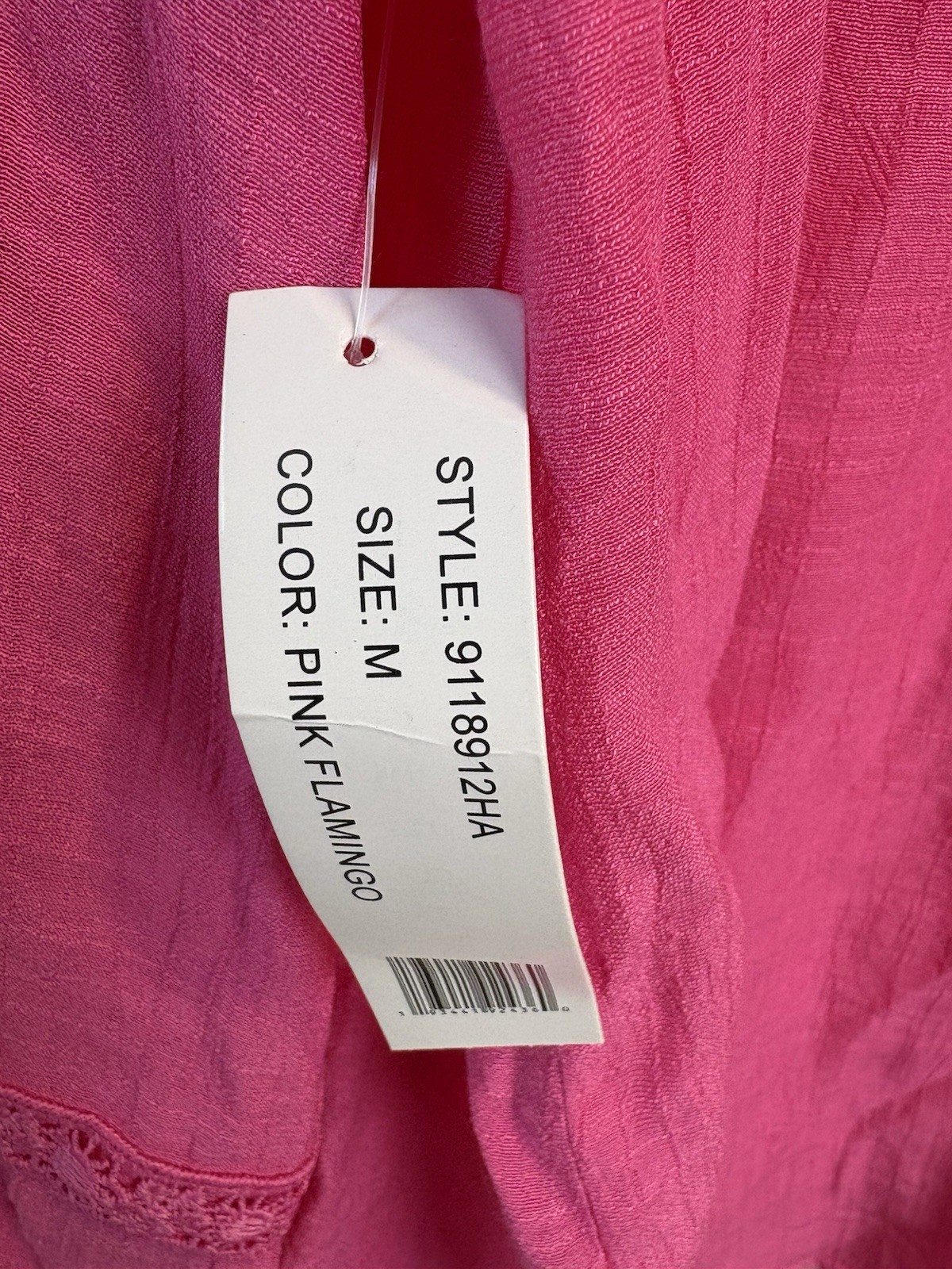 Brand New Bright Pink Lightweight Blouse with Embroidery Detail on Sleeves