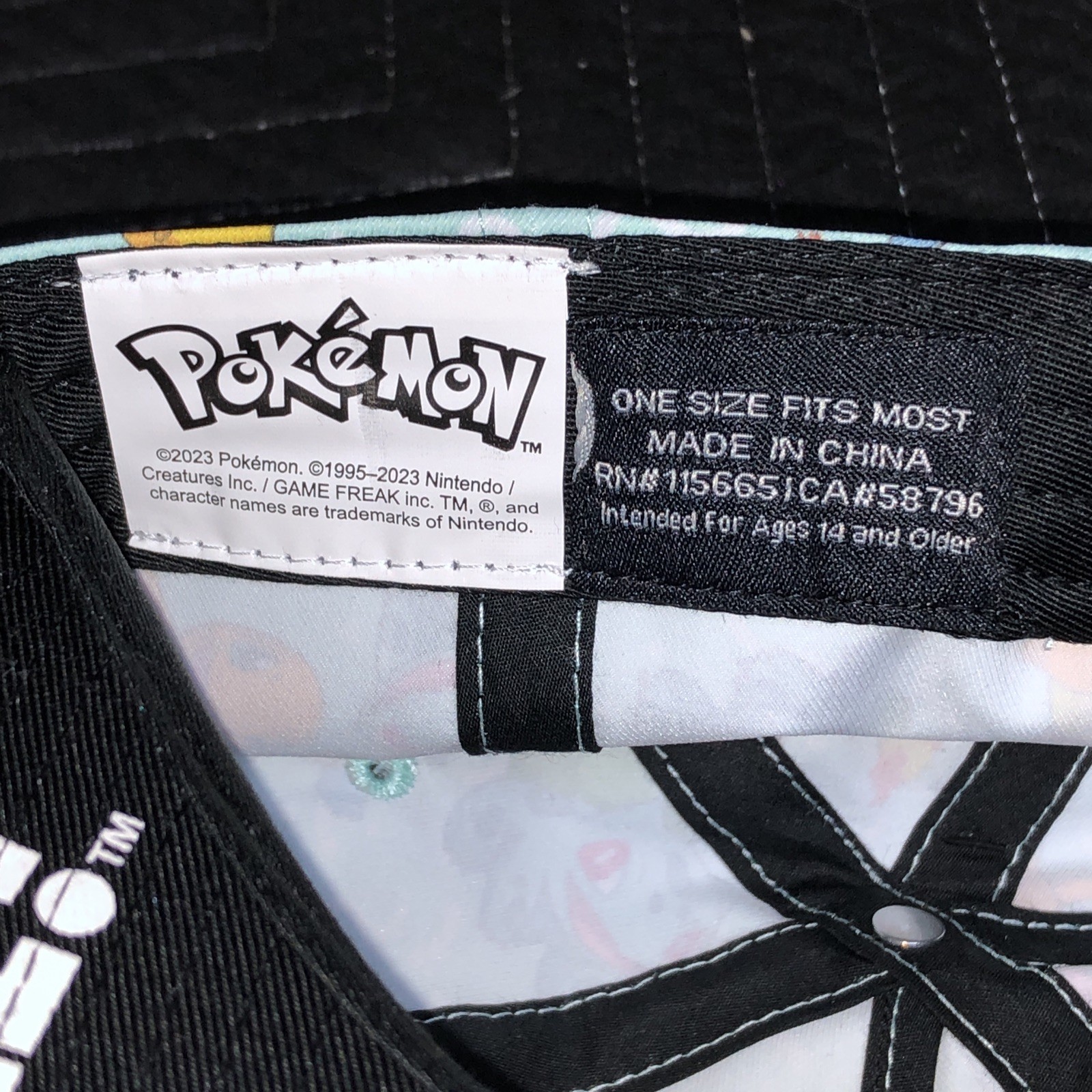 NWT Pokémon All-Over Print Snapback Hat Pikachu Charmander Squirtle Bulbasaur