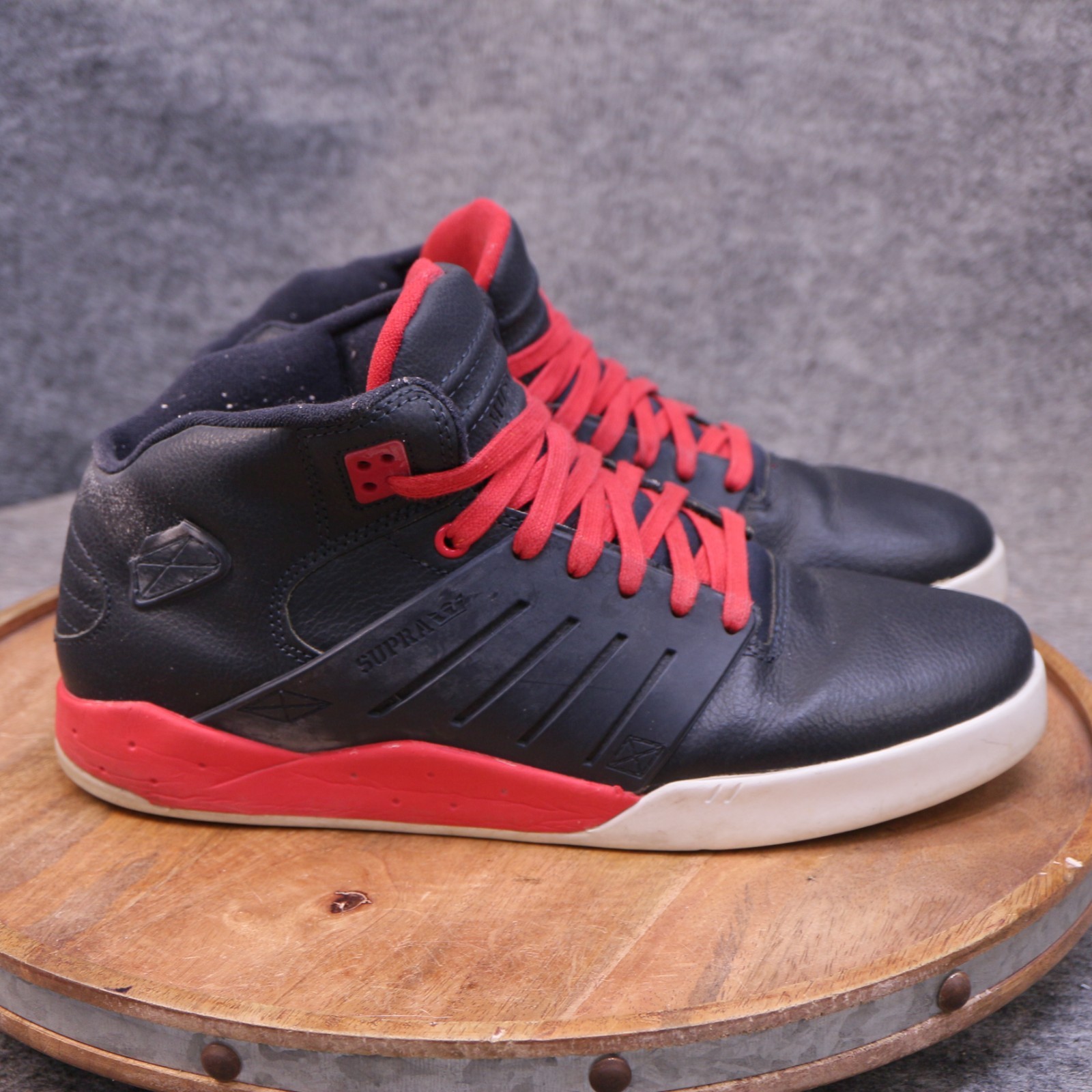 SUPRA Muska 003 Mens Size 12 US Y2K Skateboarding Shoes Black Red Sneakers