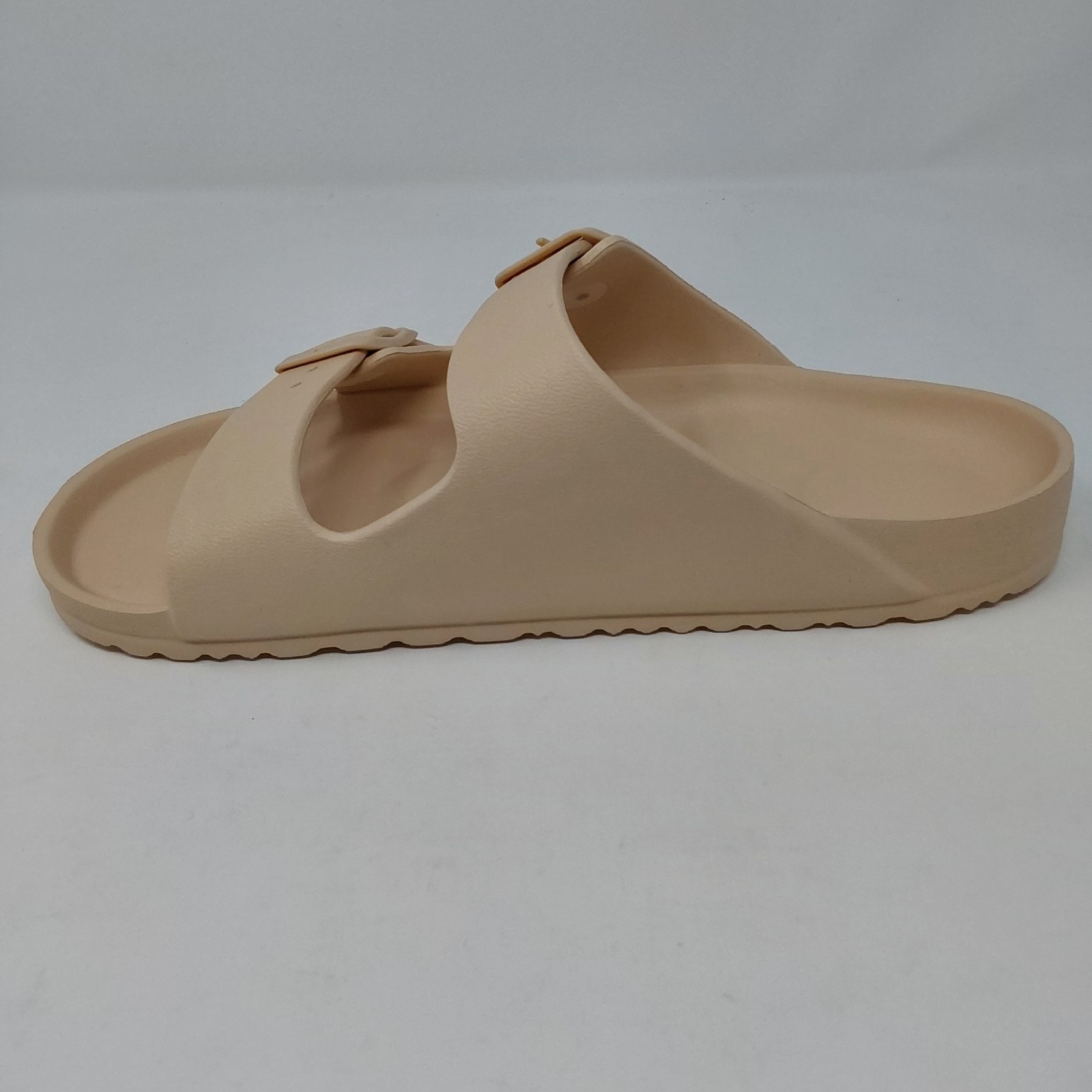 Women’s Double Buckle Comfort Slide Sandals Beige Size EU 40 US 9-9.5
