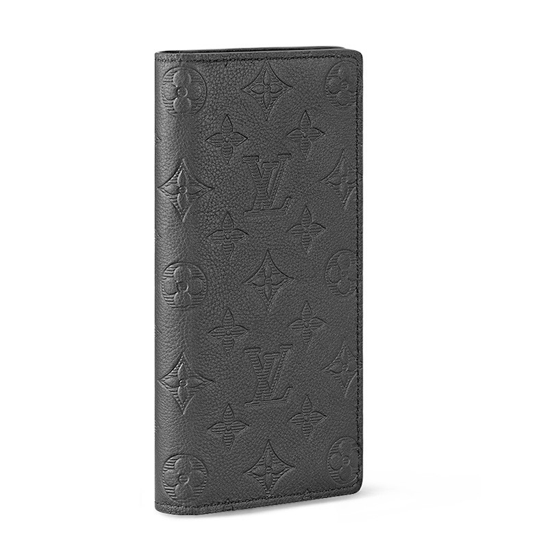 LOUIS VUITTON Brazza Wallet Monogram Shadow Black 4×0.7×7.4 in