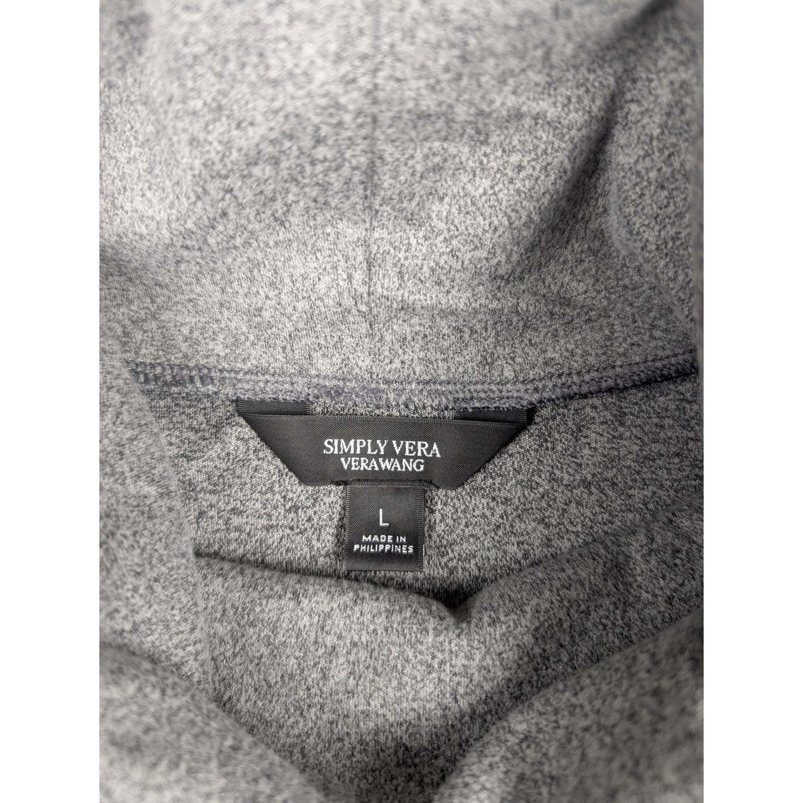 Simply Vera Vera Wang Womens Gray Sleeveless Turtleneck Knit Top Size Large