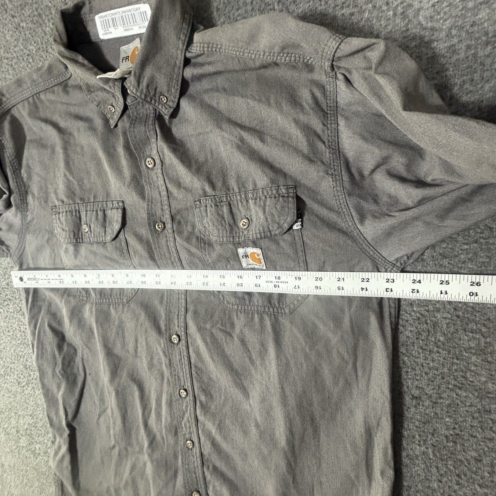 3 Carhartt FR Long Sleeve Shirt Button Up Flame Resistant Men Large Reg Work Lot