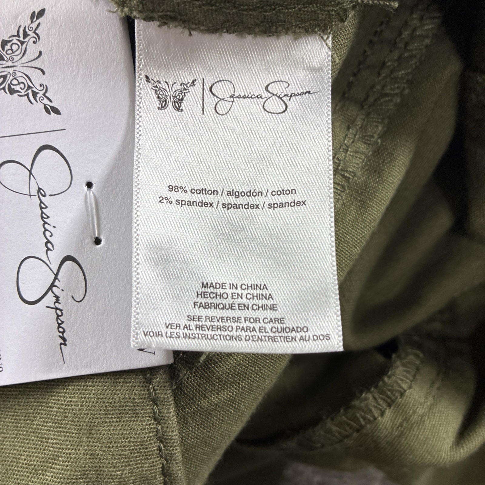 NEW Jessica Simpson Burnt Olive Green Cargo Adjustable Leg Pants, Sz 22W