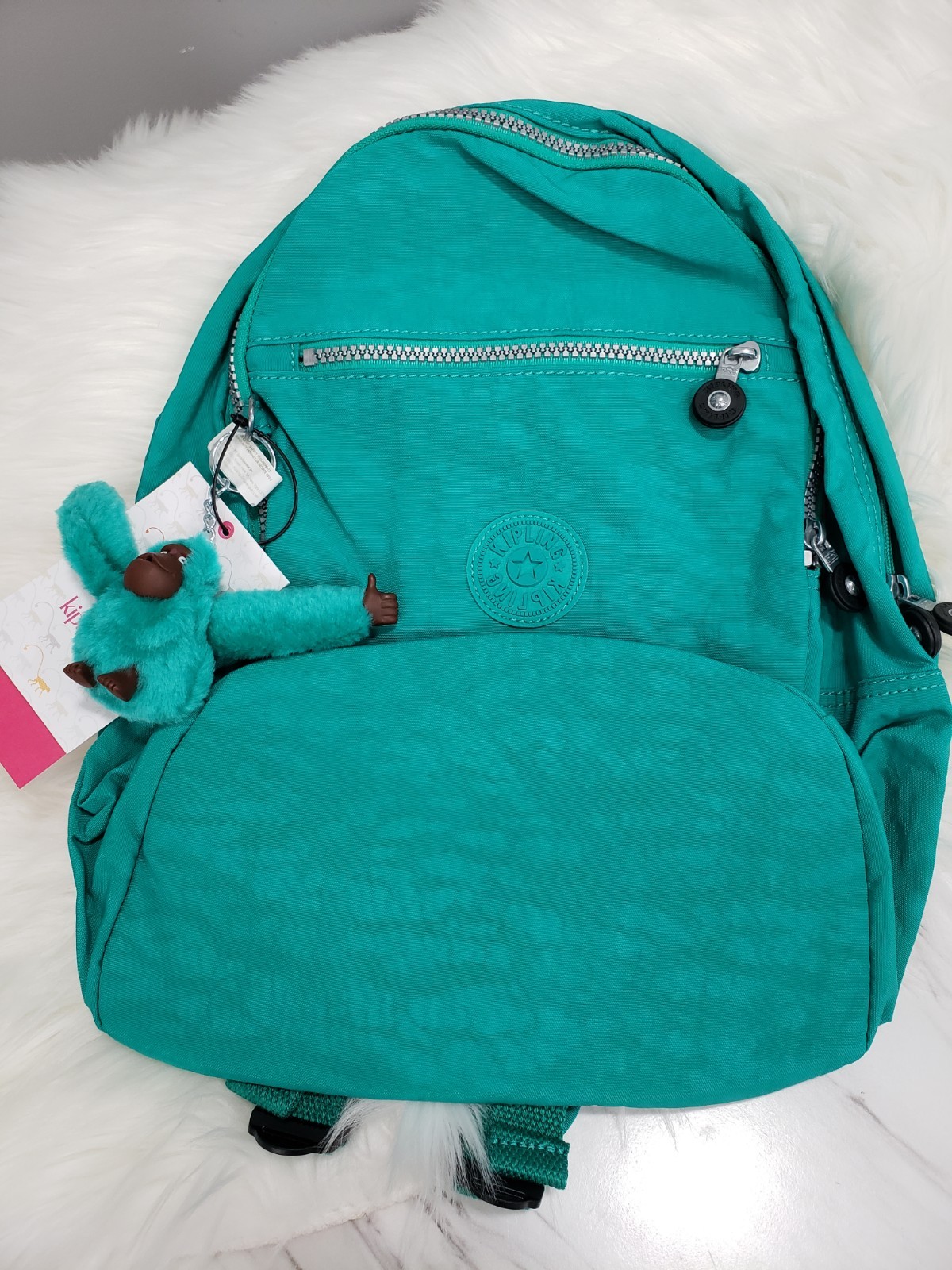 NEW Kipling Backpack Challenger BP3761 Backpack SEA GREEN 14.25 x 10.25 x 8.25″