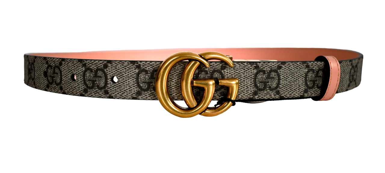 🆕️Auth GUCCI Beige Ebony Peach GG MARMONT REVERSIBLE Women’s Belt IT-80 US-32