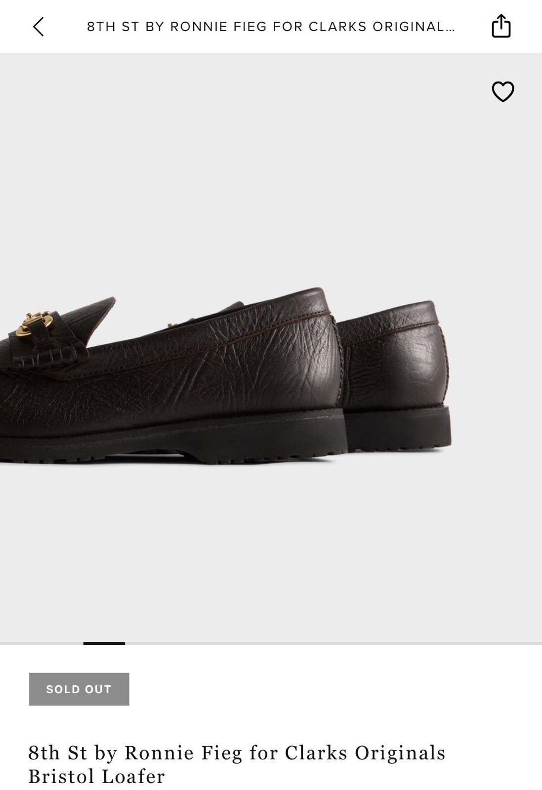 Kith Ronnie Fieg Clarks Bristol Loafers Dark Brown Size 10.5 Brand New