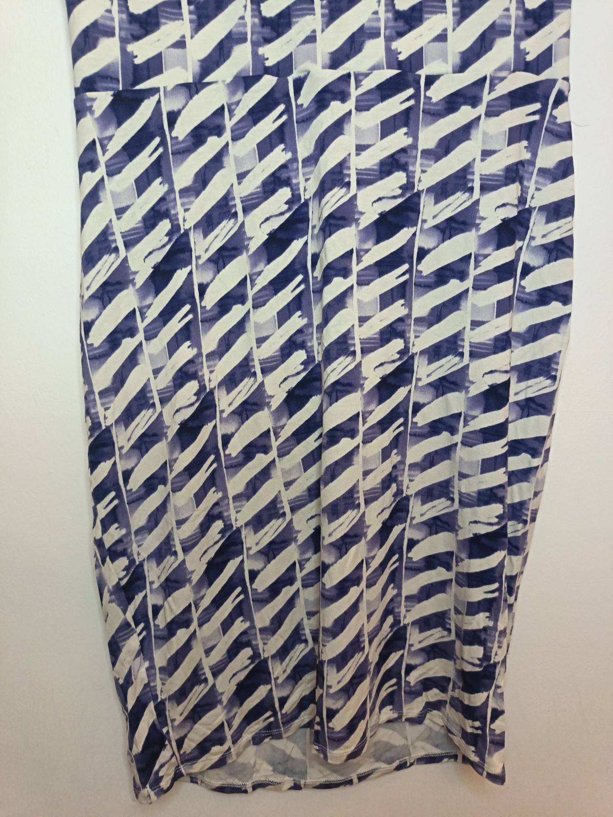 M&Co Blue White Patterned Colourful Knee Length Summer Day Dress Size 14 Party