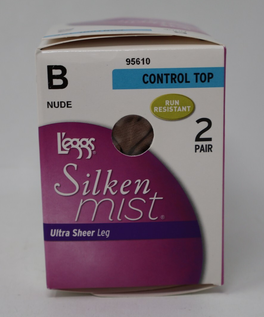 8 L’eggs Silken Mist Control Top Ultra Sheer Run Resistant Pantyhose NUDE Size B