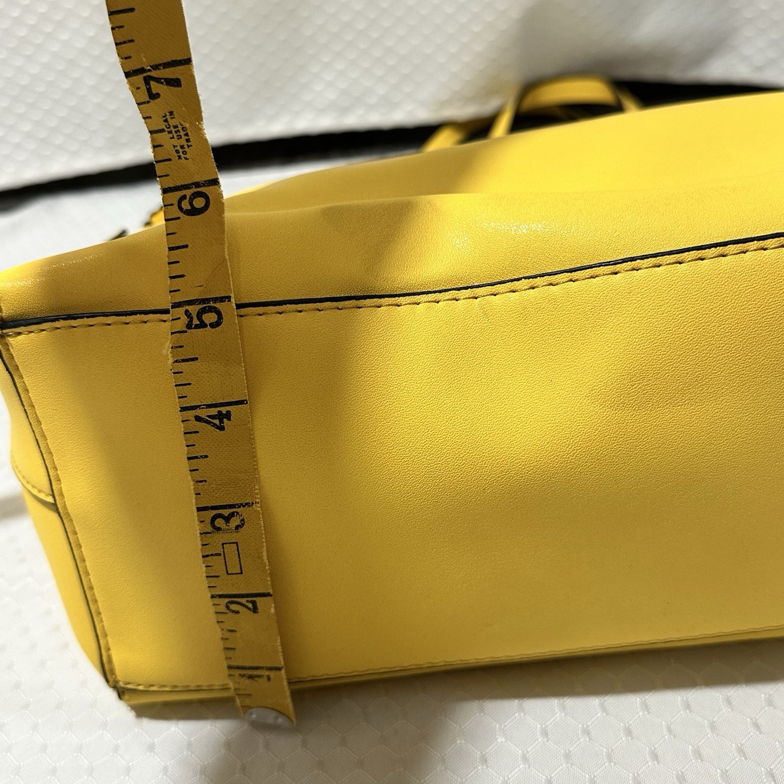 Yellow Butterfly Applique Purse, Double Handles, snap closure, Inside Pockets