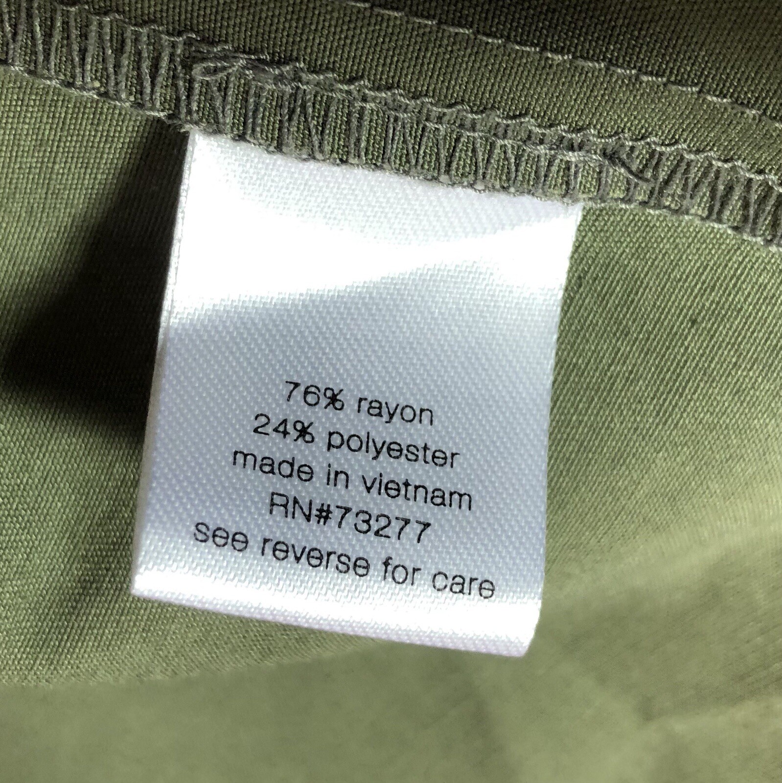 ELIZABETH and JAMES Army Green Utility Jacket – S