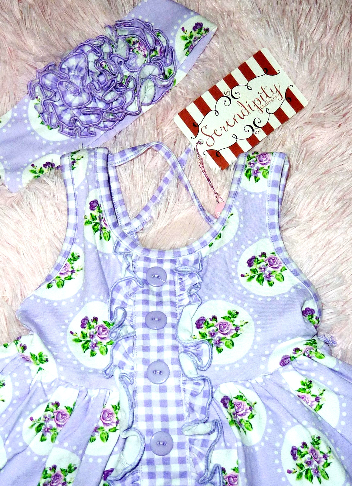 NWT Serendipity Boutique Gorgeous Picture Dress With Matching Headband 24M