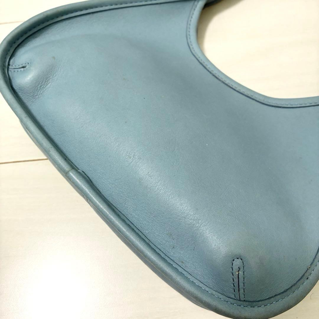 Vintage Old Coach Ergo 9027 Blue Leather Handbag Shoulder Bag USA Rare From JPN