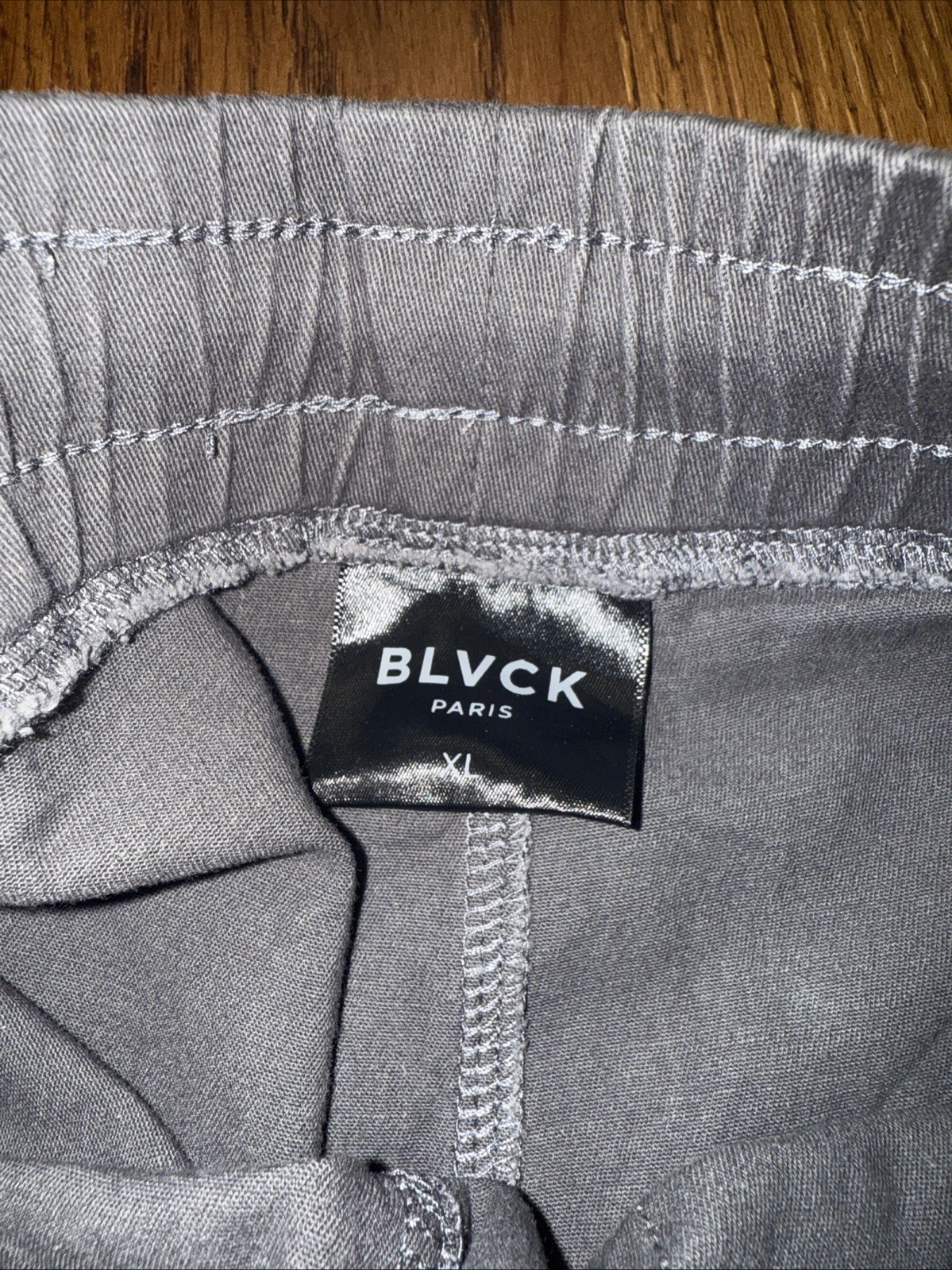 BLVCK Paris Gray/Black Buckle Strap Tokyo Pants sz XL
