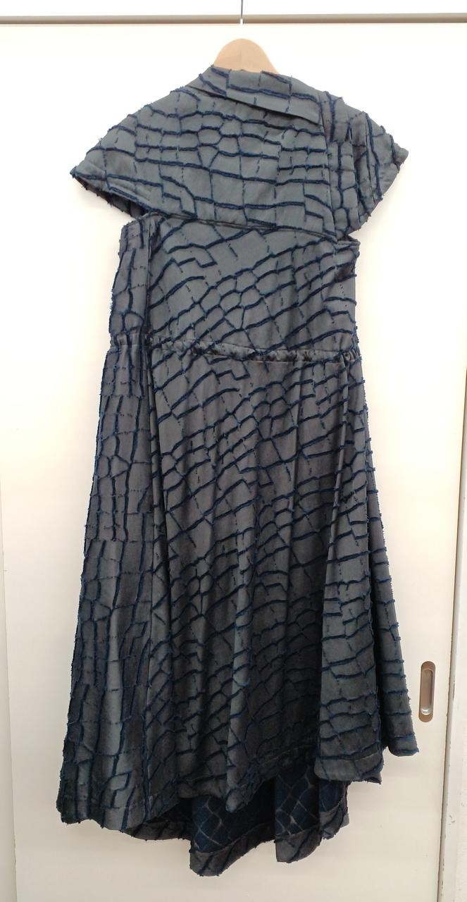 Black Cotton Blend One-Shoulder Dress 55cm Shoulder 132cm Length UK2