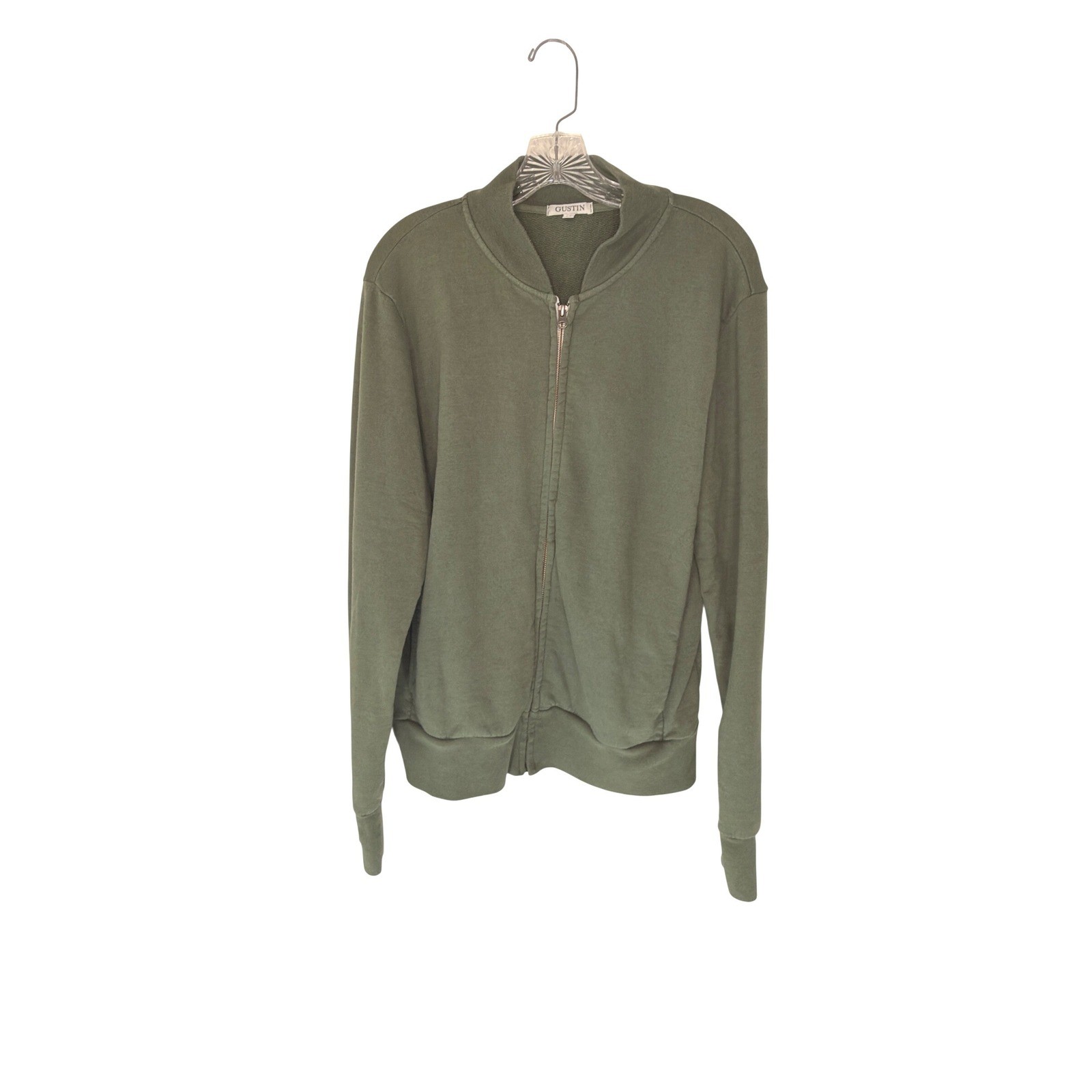 Gustin French Terry Bomber Green Men’s Classic Minimalist Casual Basic Medium