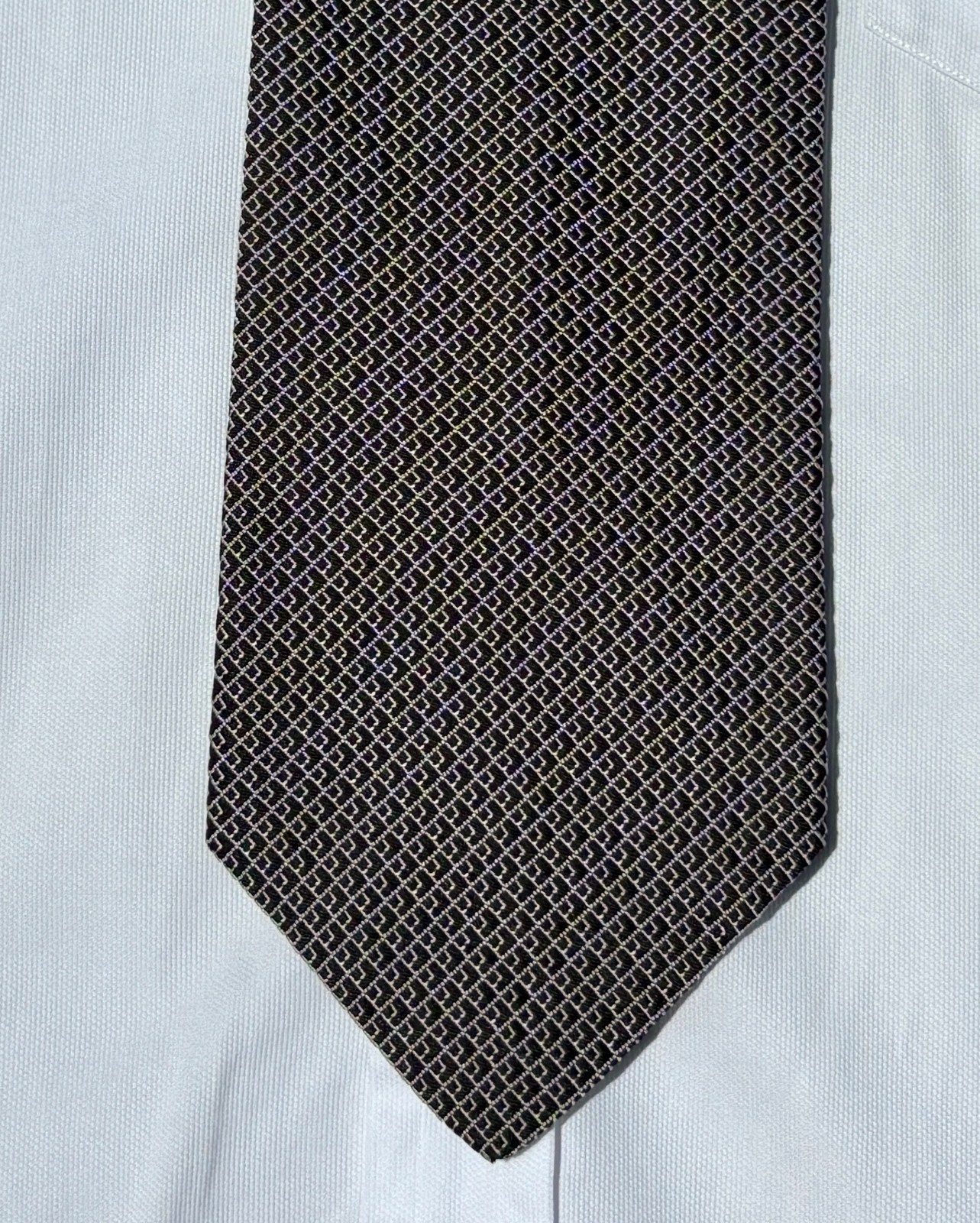 Ralph Lauren Purple Label Blue & Silver Woven Silk Tie – England – $235.00