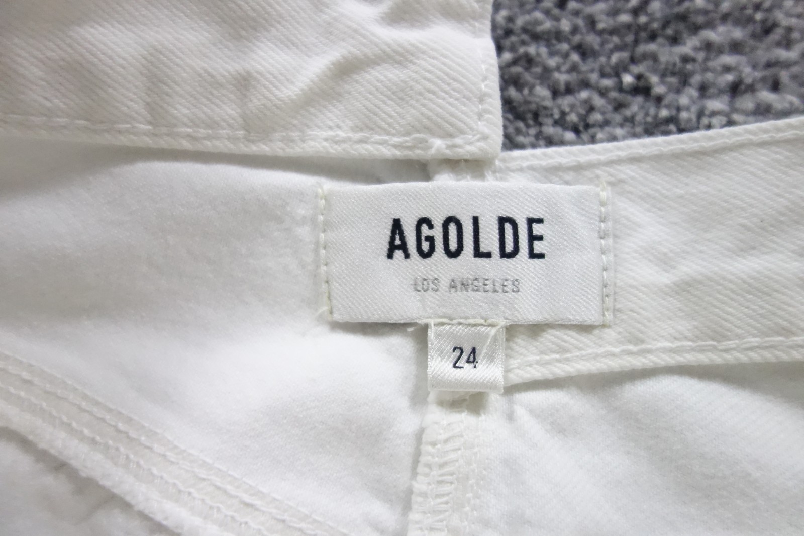Agolde Jeans Womens 24 White Criss Cross Straight Fray Hem Denim