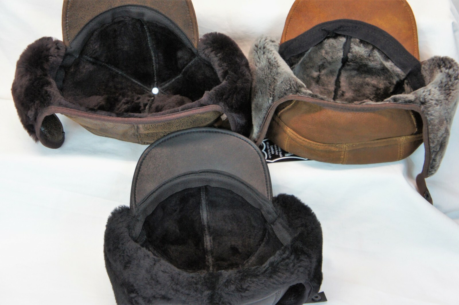 3 colors 100% REAL Sheepskin Shearling Leather Trapper Hunting Aviator Hat M-3XL