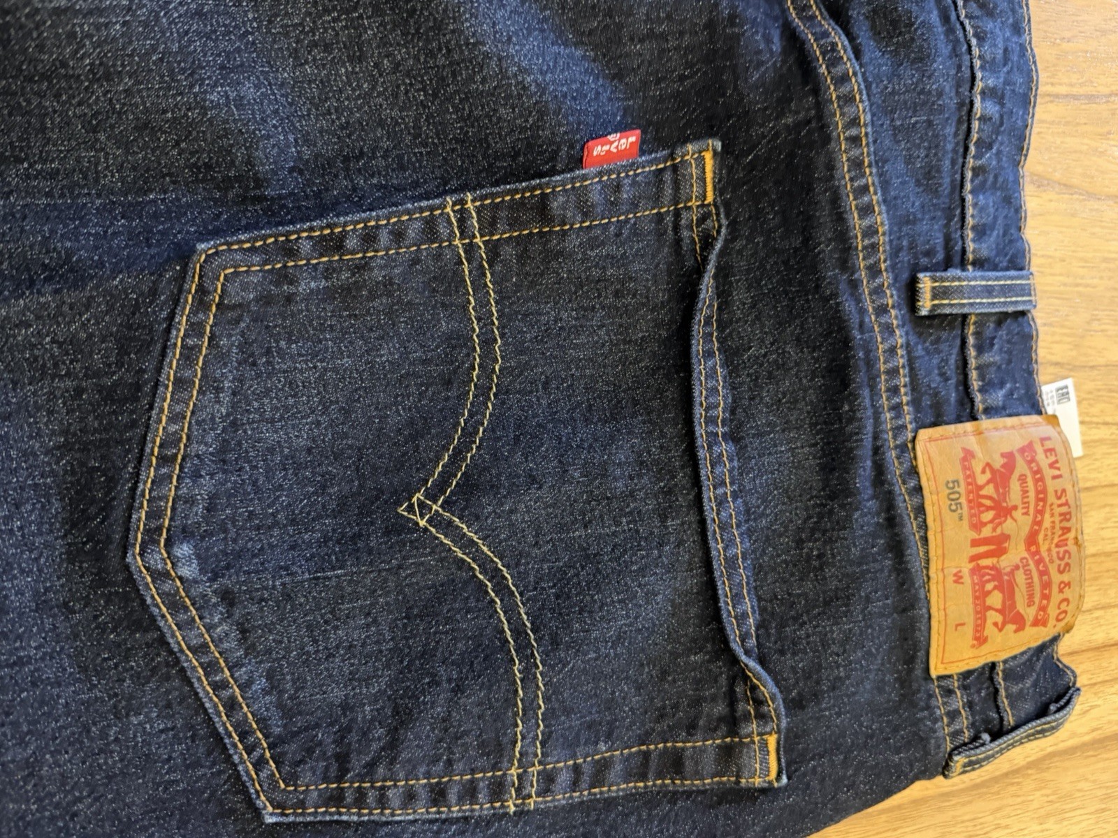 Levis 505 Jeans Mens 48×32 Dark Wash Straight Leg Big Tall Denim Clean