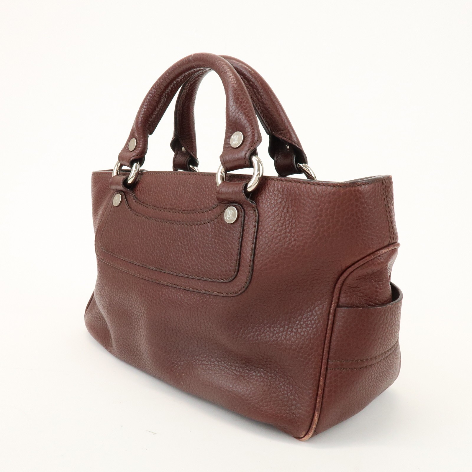 CELINE Leather Boogie Bag Hand Bag Tote Bag Brown Authentic Used F/S