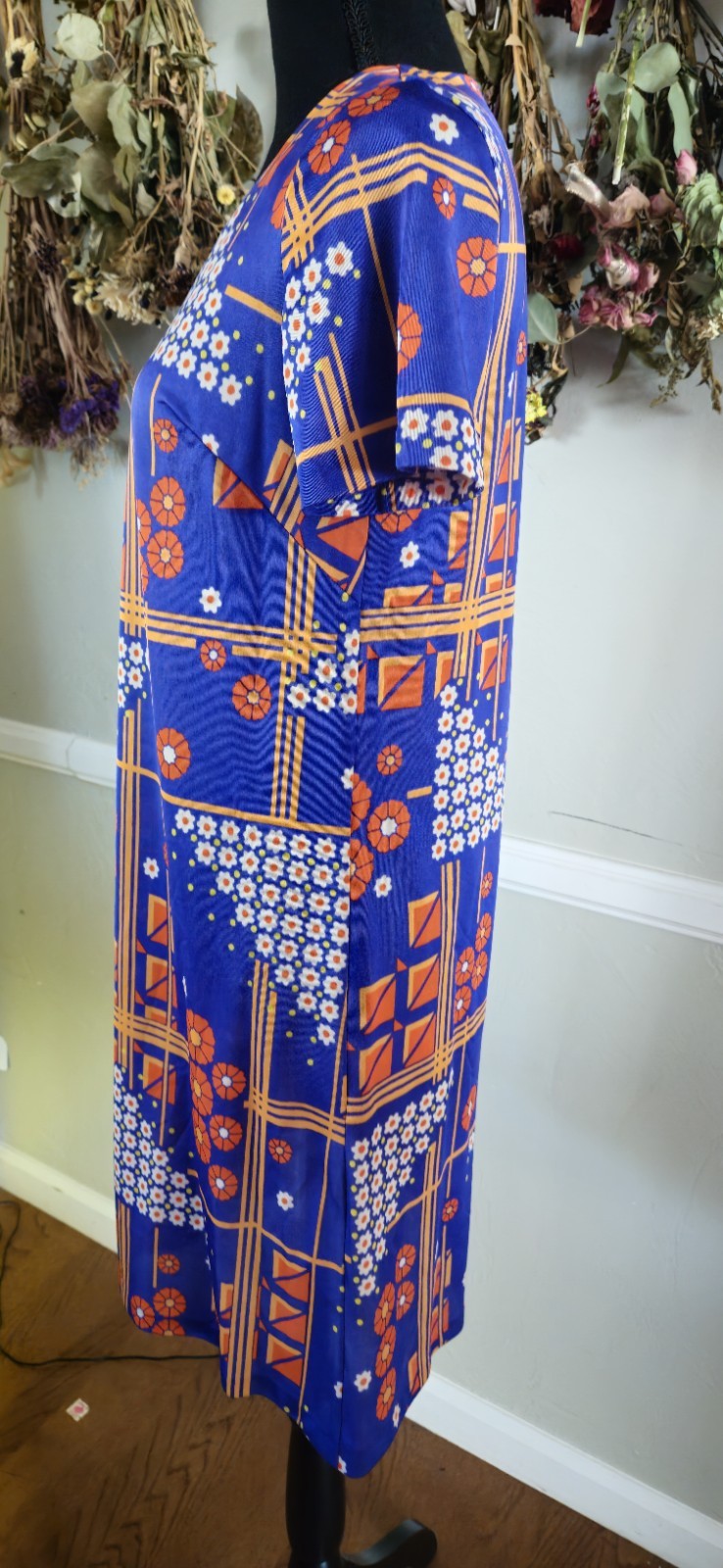 Vintage Matchmates Graphic Print House Dress As Pictured
