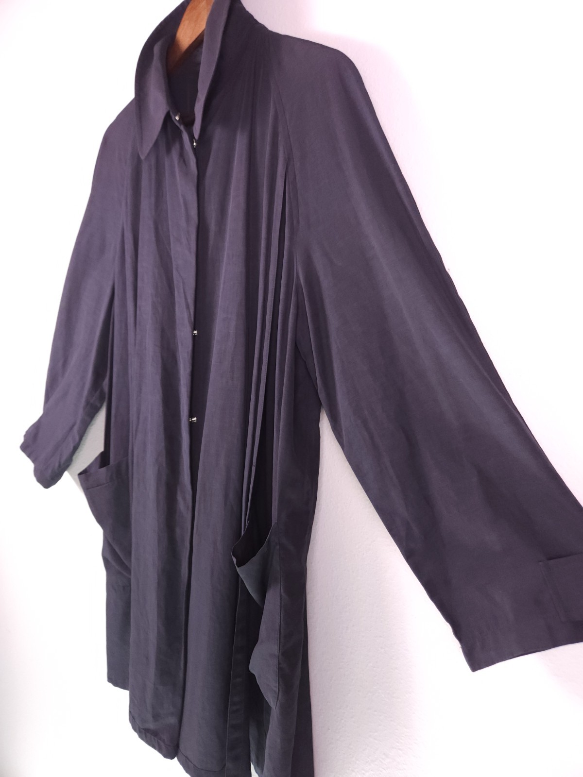 Harrods Knightsbridge Allegri Italy Oversized Linen Blend Coat Minimalist IT 46