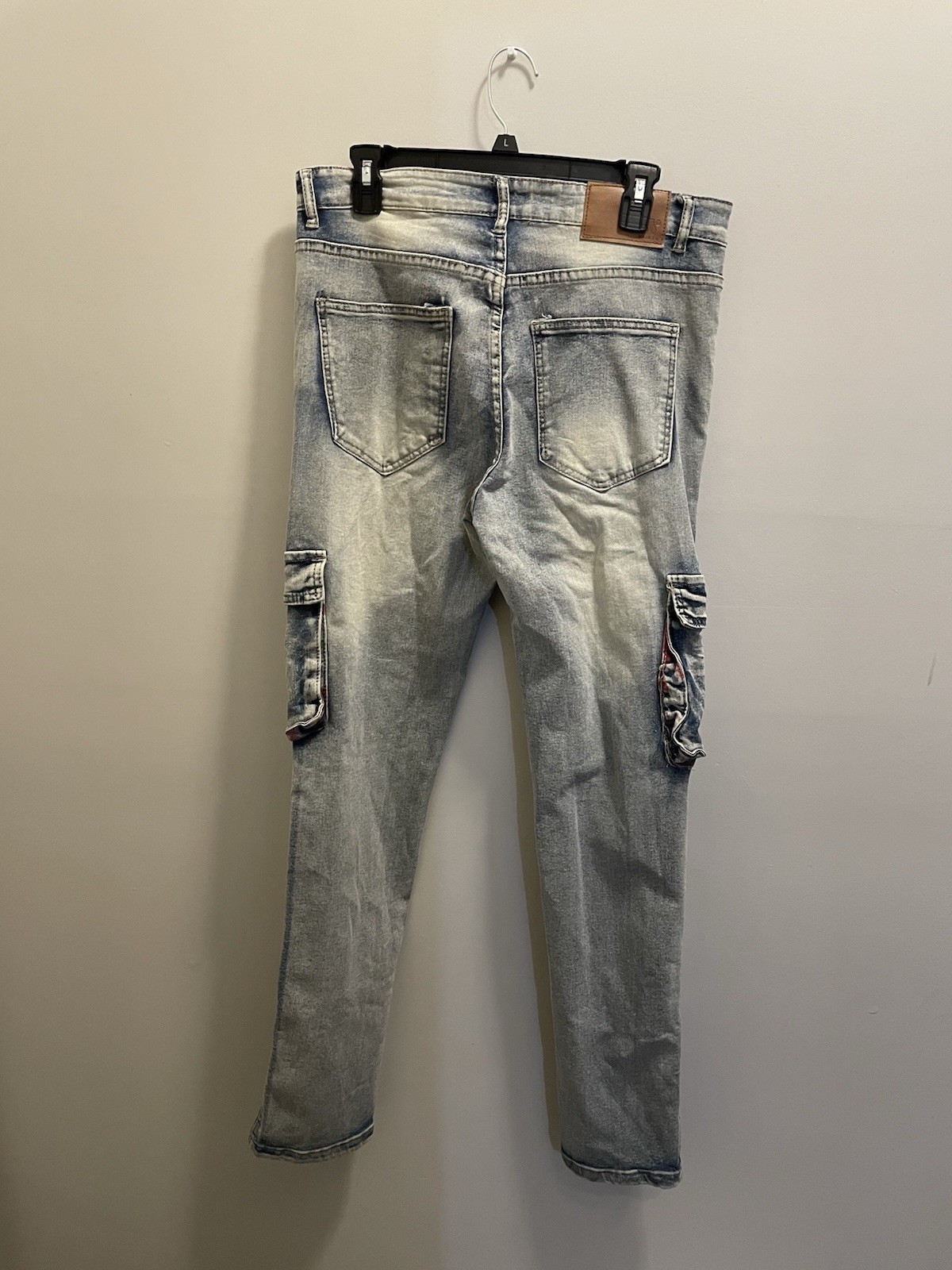 Waimea Skinny Fit Distressed Mens Blue Jeans SZ 34 Skinny Fit With Red Accent