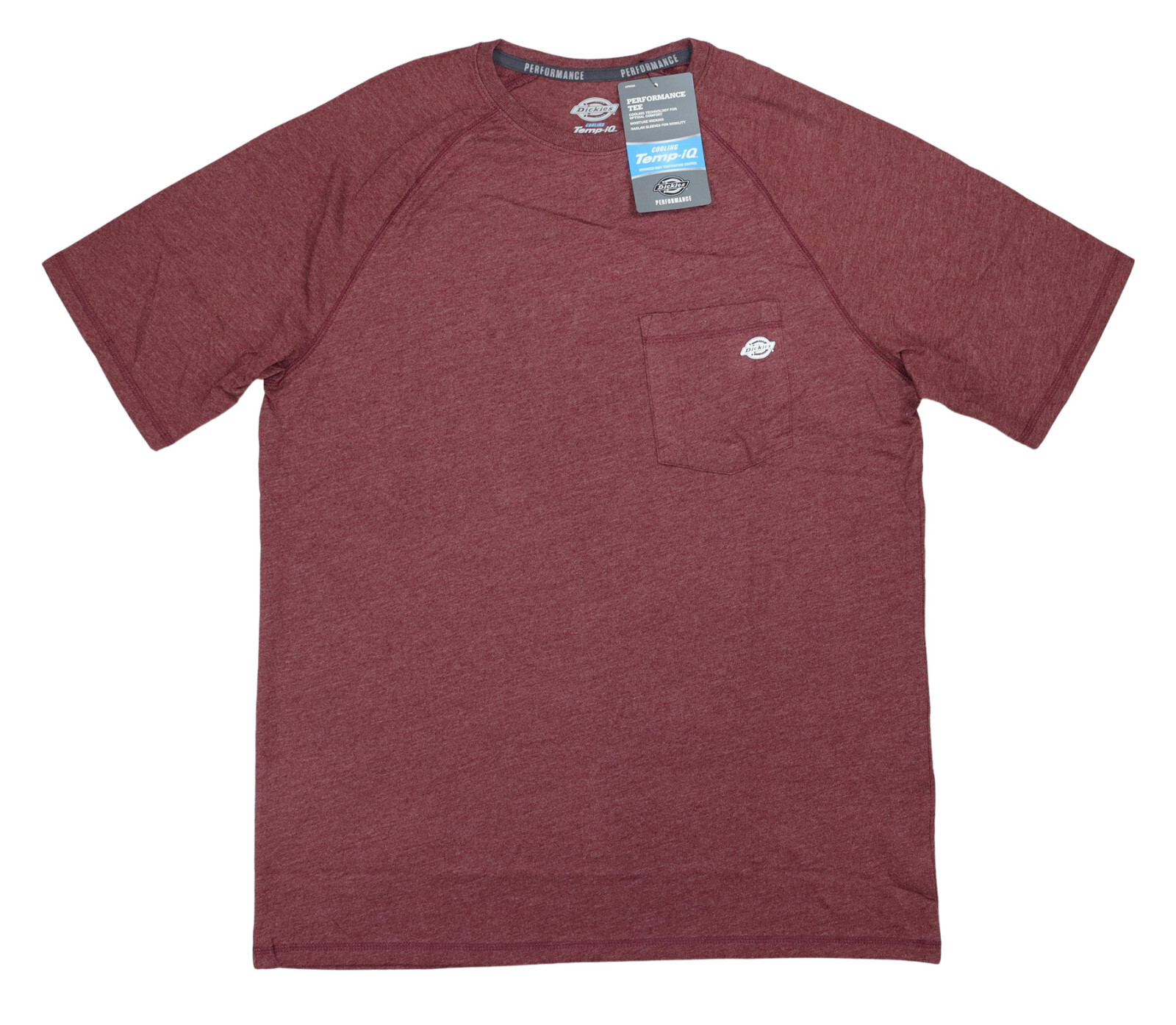 Dickies Short Sleeve Crew Neck Chest Pocket Temp IQ Performance Mens T-Shirt NWT