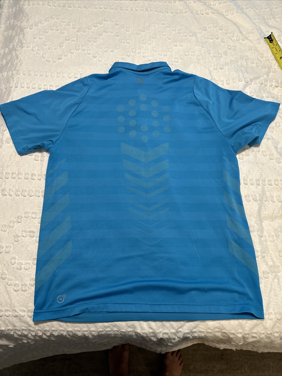 Puma cobra golf L aqua blue micro fiber polo shirt