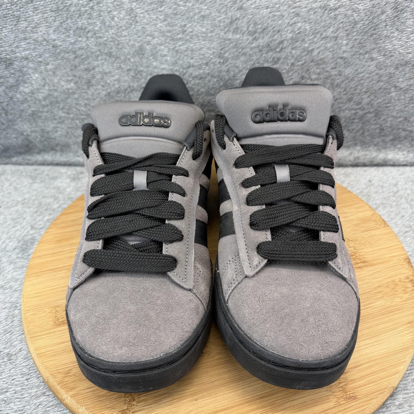 Adidas Cloudfoam Shoes Mens Size 10.5 Gray Suede Low Top Walking Sneakers