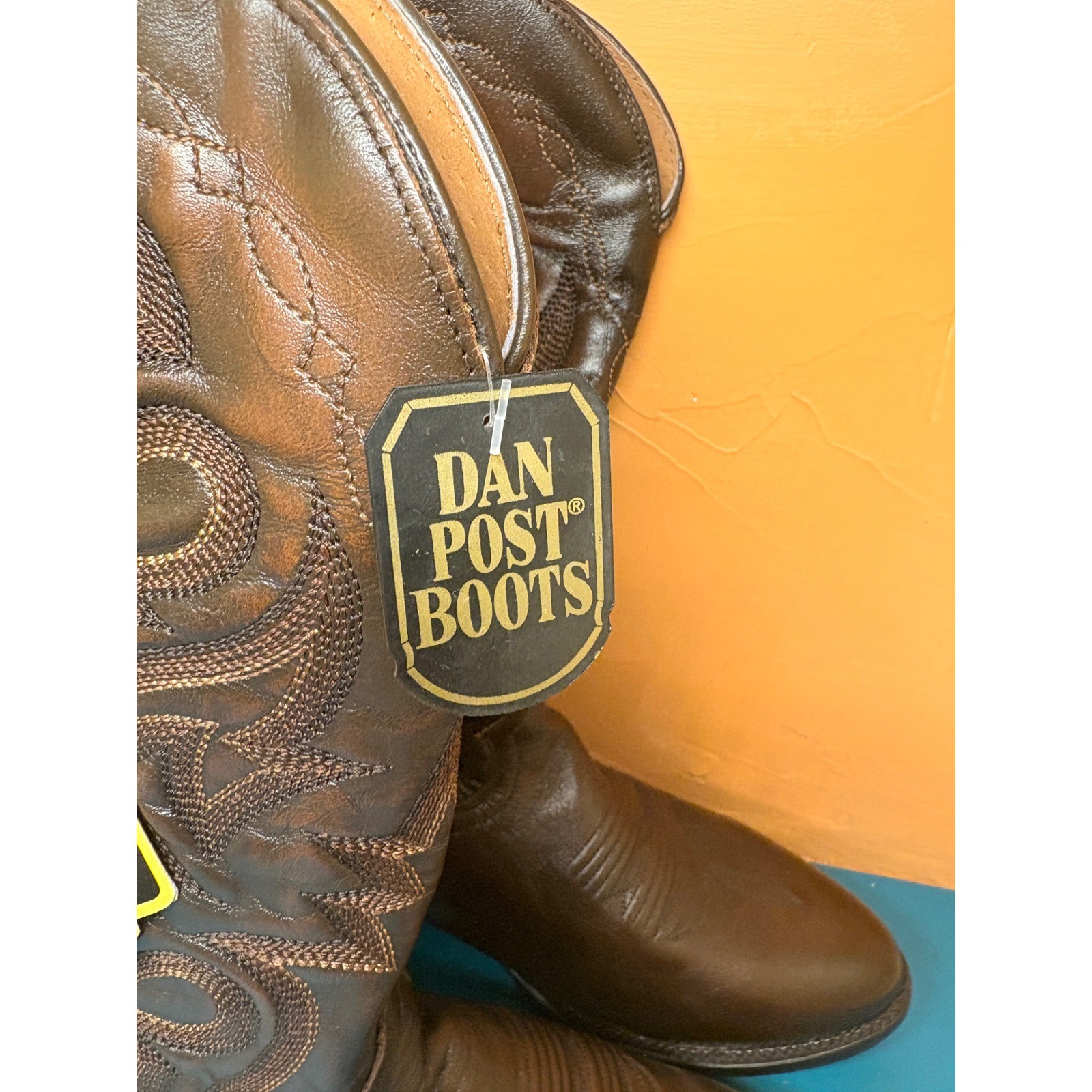 Dan Post Mens 8.5EW Antiqued Tan Round Toe Western Cowboy Boots DP2111R NEW