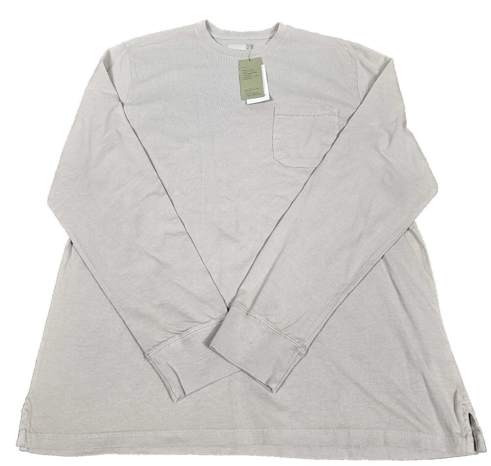 Men’s Long Sleeve T Shirt XL Taupe with” Pocket” Goodfellow Cotton Crew Neck