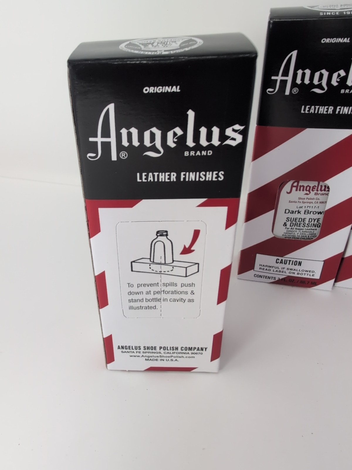 Lot Of 3 Angelus Suede Dye & Dressing 3 Fl Oz Bottle W/ Applicator Dark Brown