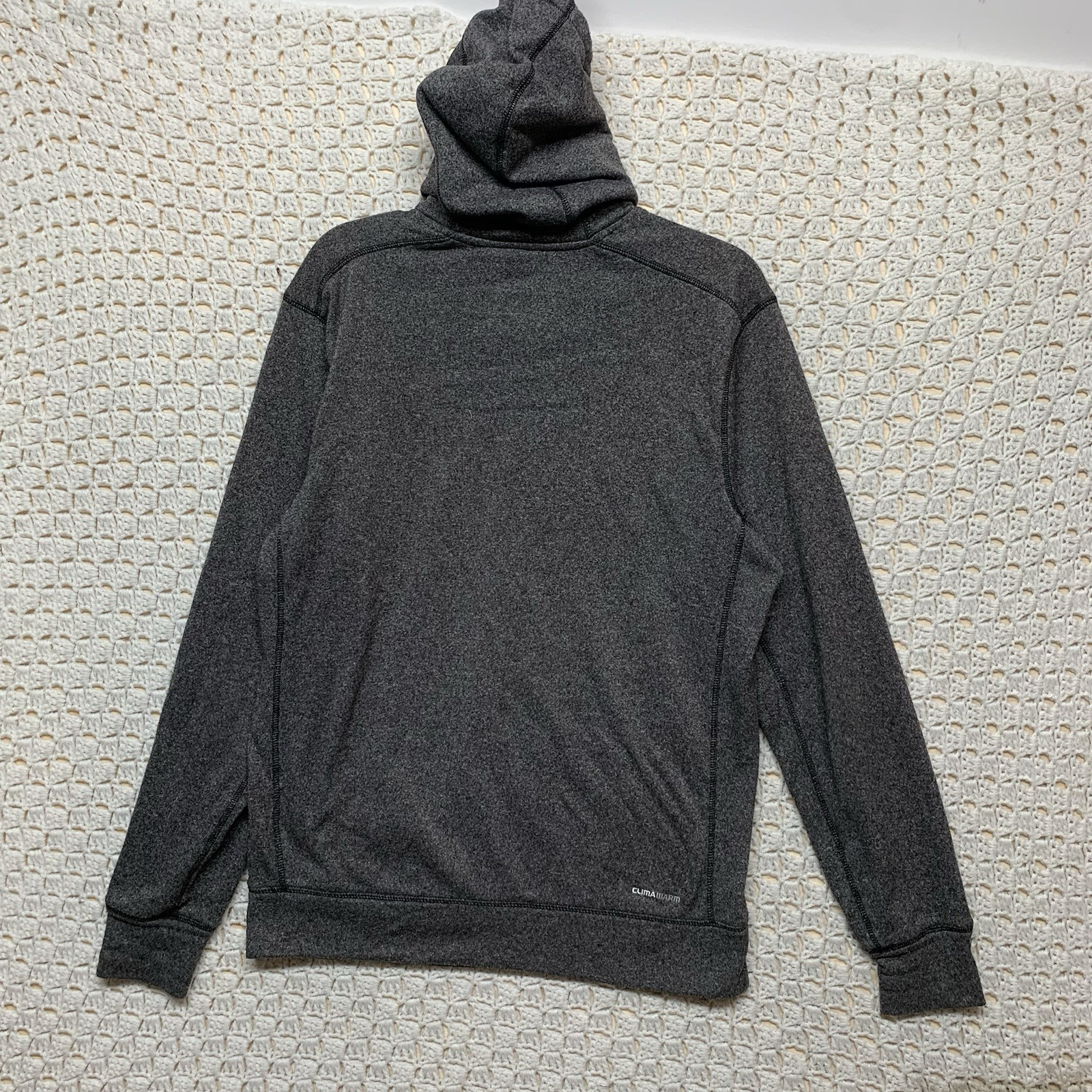 Adidas Hoodie Woman Sz M Grey and Orange Climawarm Pullover Athletic Ultímate