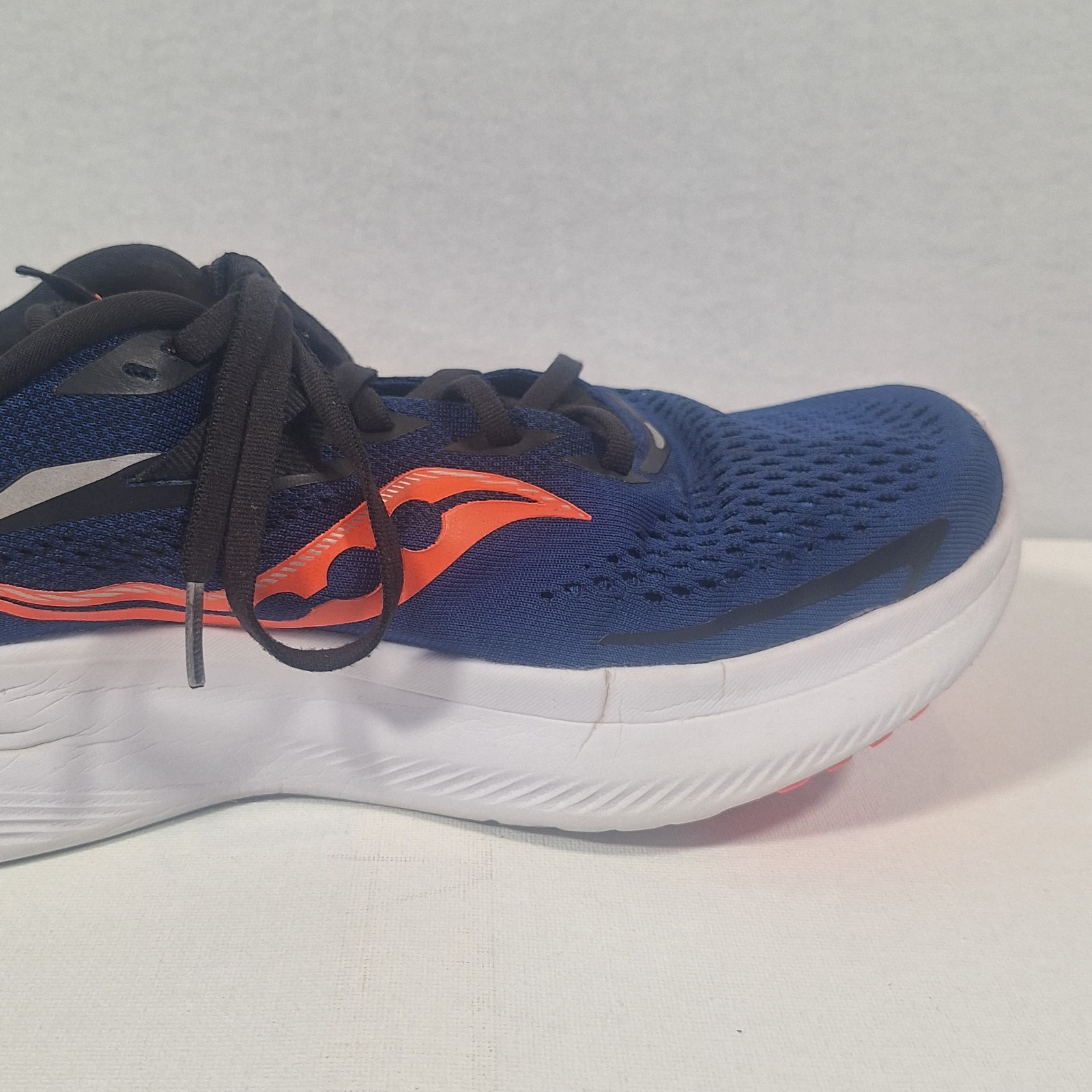 Saucony Ride 15 Men’s Size 10.5 Navy Silver Running Sneakers Athletic Shoes EUC