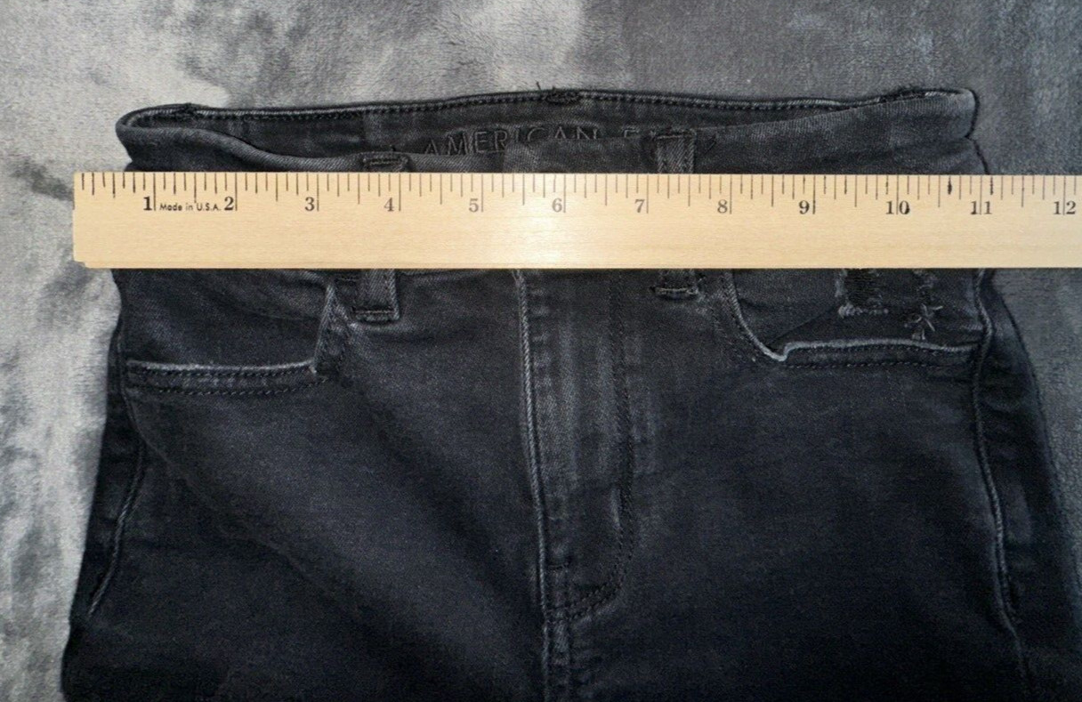 American Eagle Distressed Jegging Sz00 Short Next Level Stretch Black Jeans